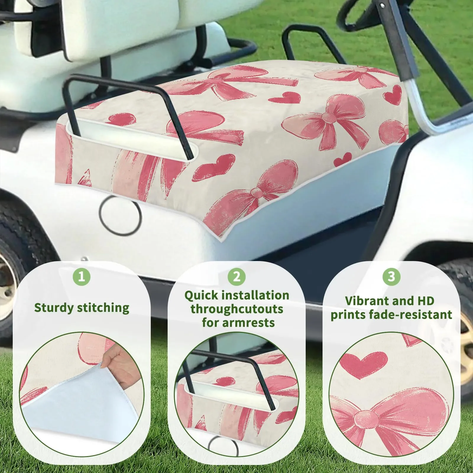Tiveruda Golf Cart Seat Cover for Double Seats 51 x 31 in image 3