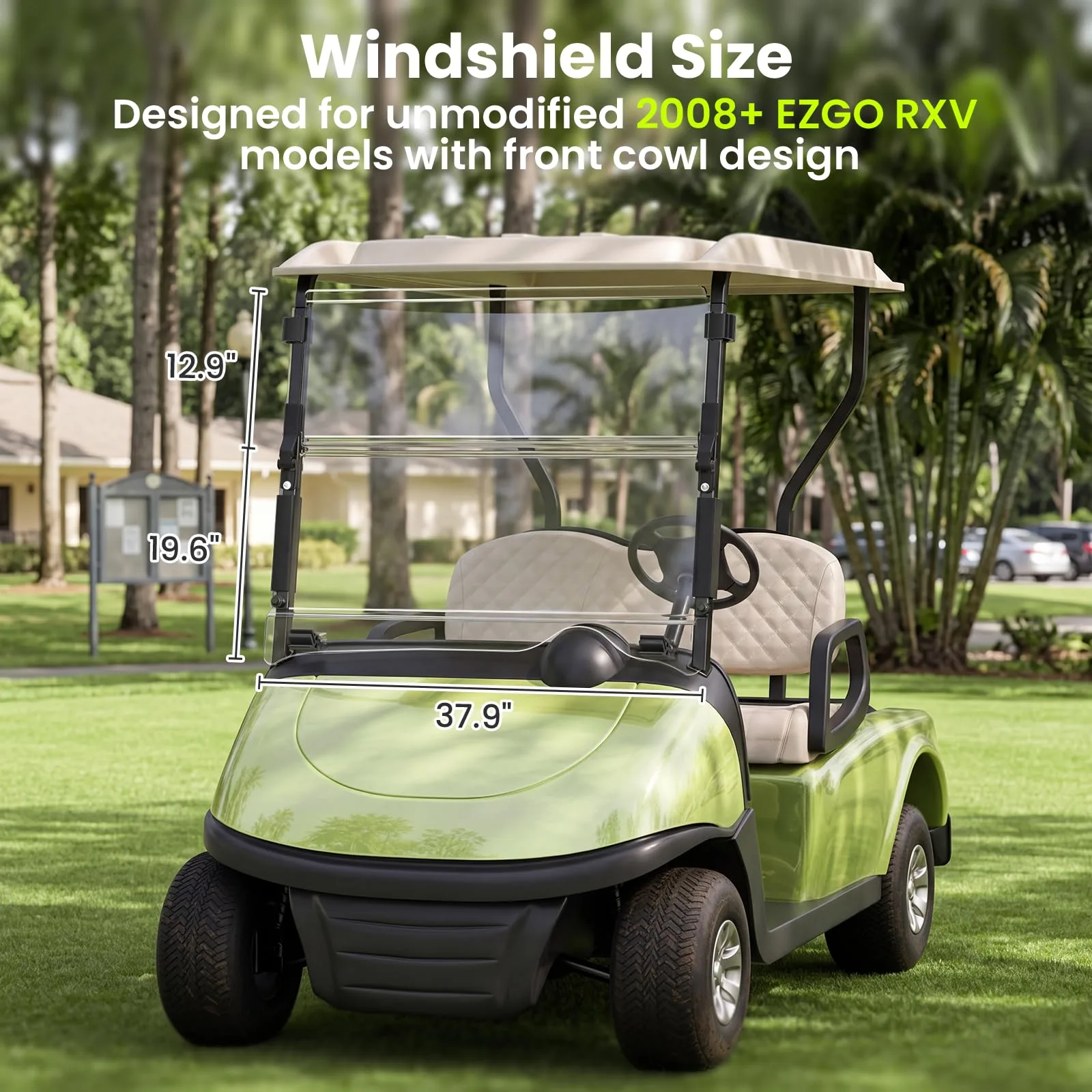 ENEKERP Windshield for 2008+ E-Z-GO RXV Golf Carts image 3
