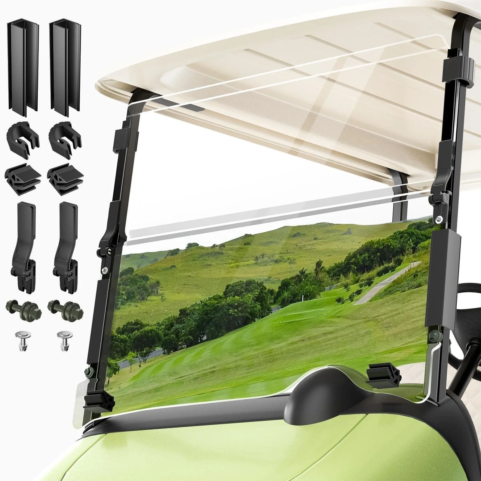 ENEKERP Windshield for 2008+ E-Z-GO RXV Golf Carts