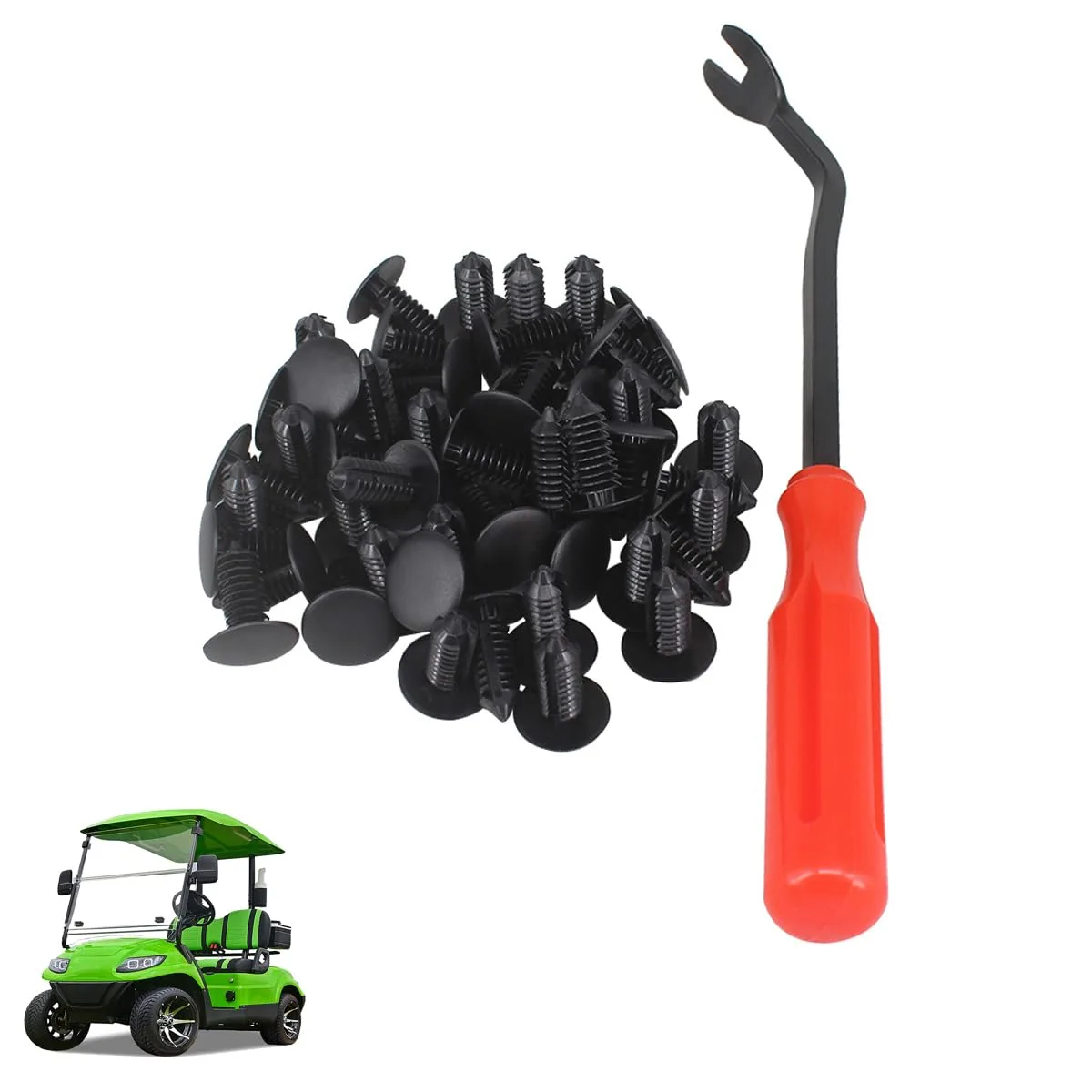 HKOO Golf Cart Plastic Push Rivets for E-Z-GO, Club Car & Yamaha