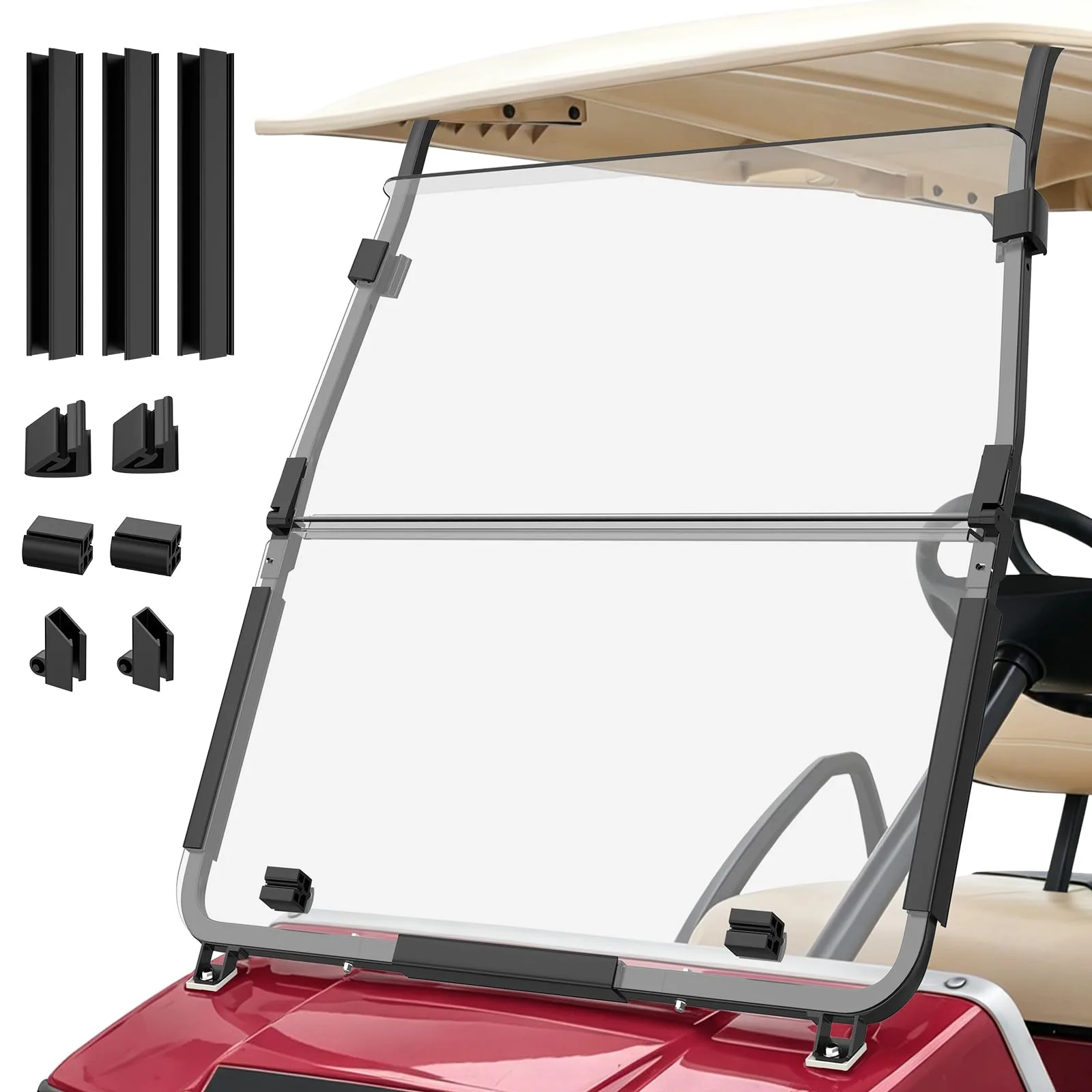 FIXHAWK Clear Folding Windshield for Club Car DS