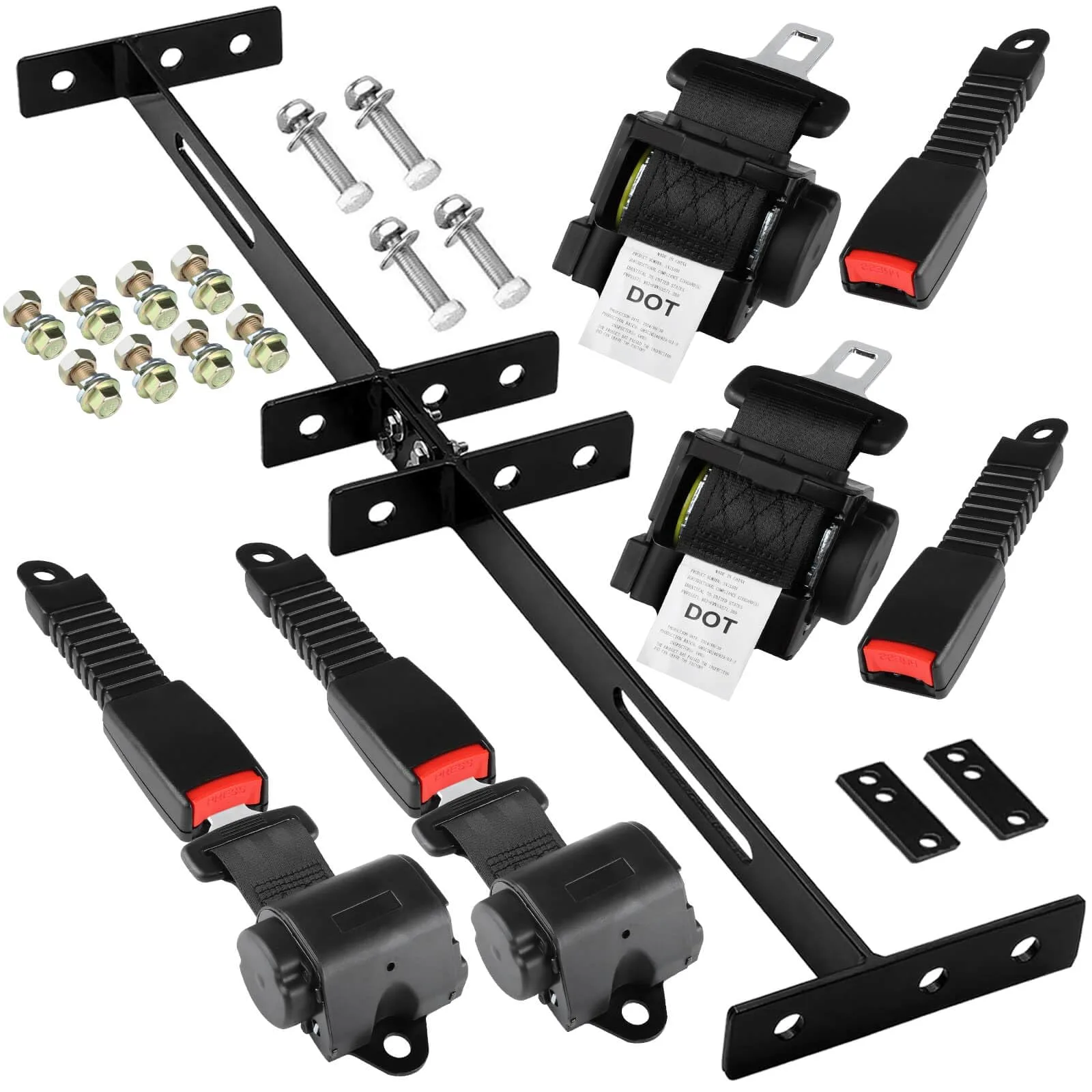 LEAPGOMAX 61-Inch Golf Cart Seat Belt Kit with Bracket