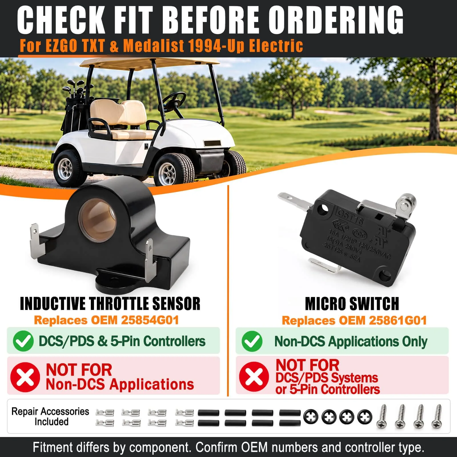 MOSNAI Throttle Repair Kit for E-Z-GO TXT & Medalist image 2