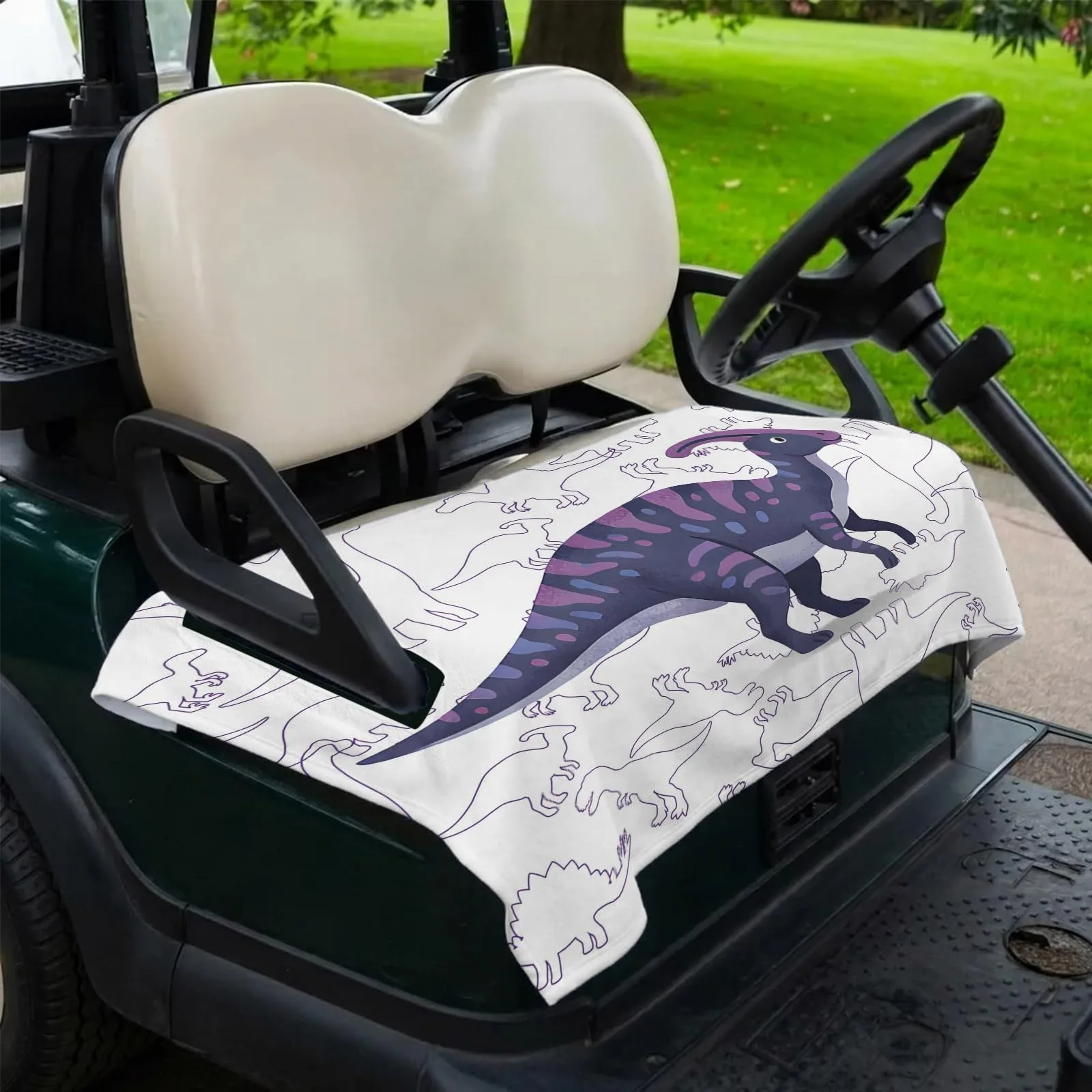 DecorLovee Purple Dinosaur Golf Cart Seat Cover image 2