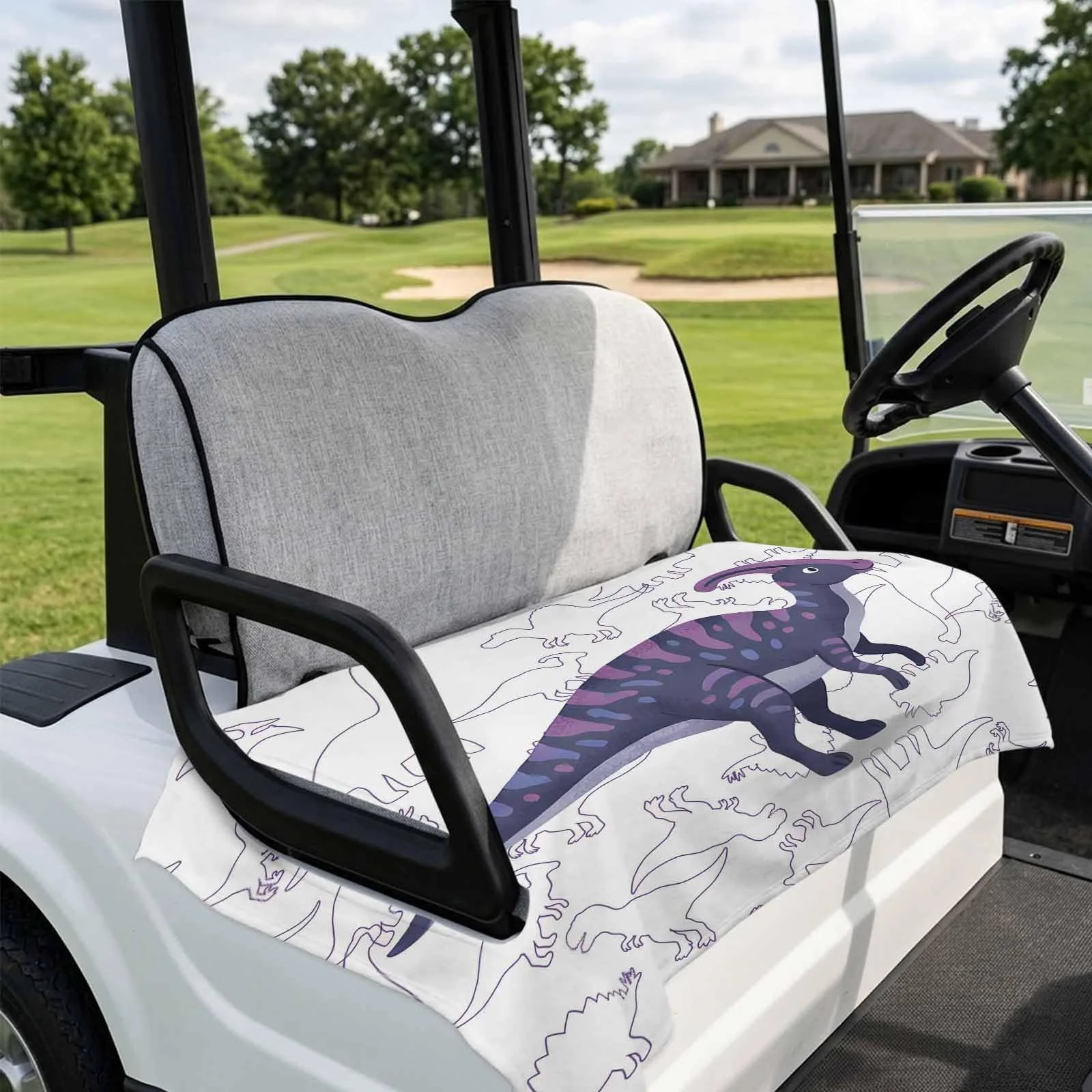 DecorLovee Purple Dinosaur Golf Cart Seat Cover image 4