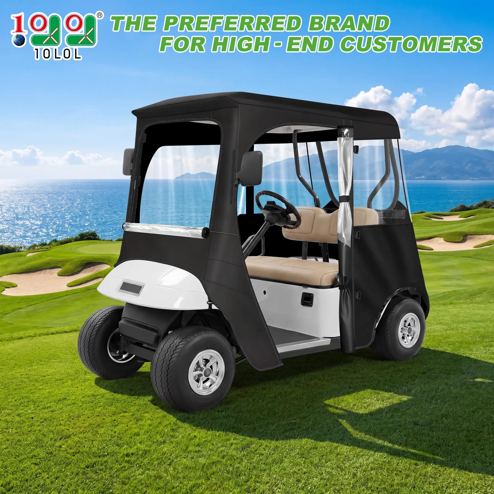 10L0L Golf Cart Enclosure for 2-Passenger E-Z-GO TXT & RXV image 2