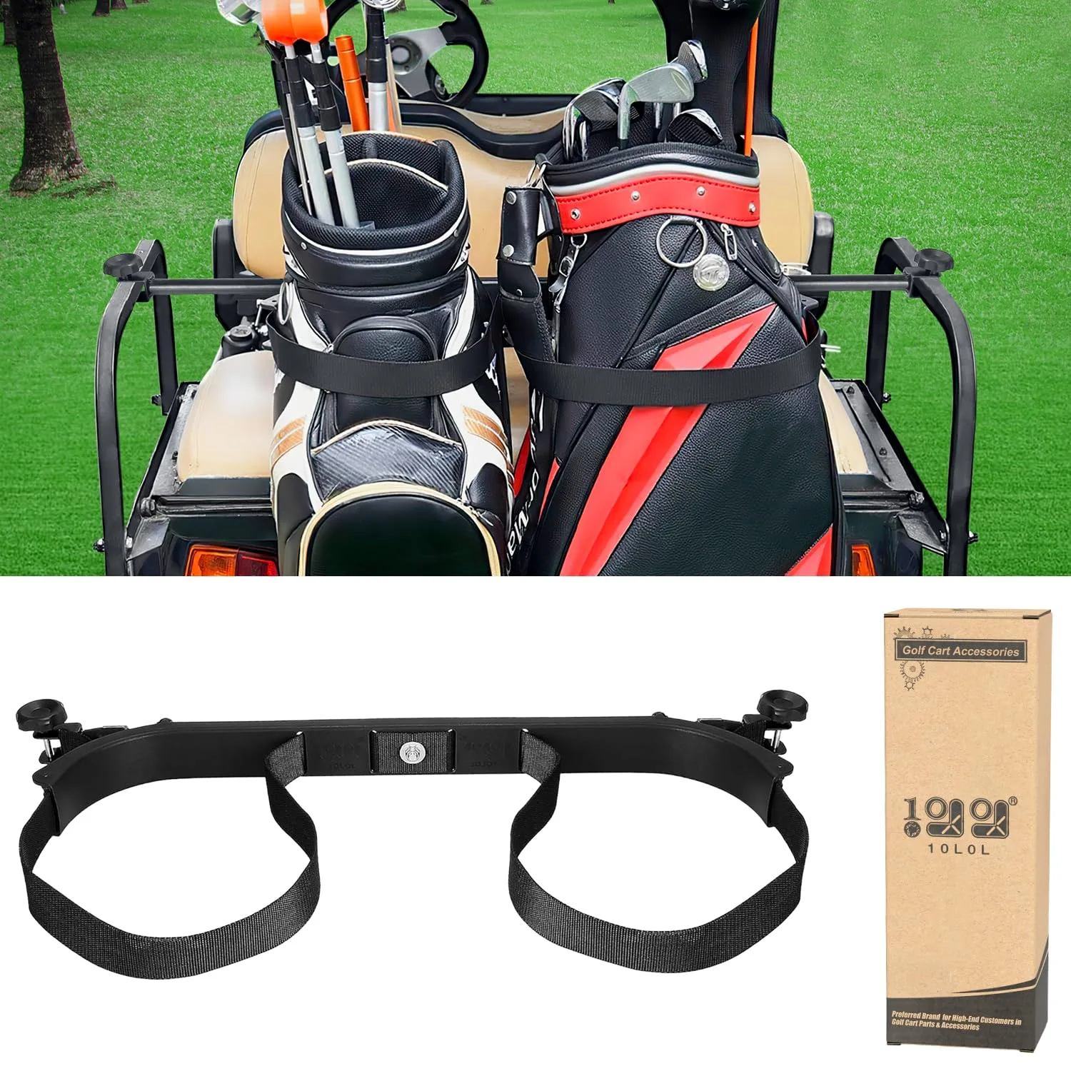 10L0L Universal Golf Cart Rear Bag Holder Bracket