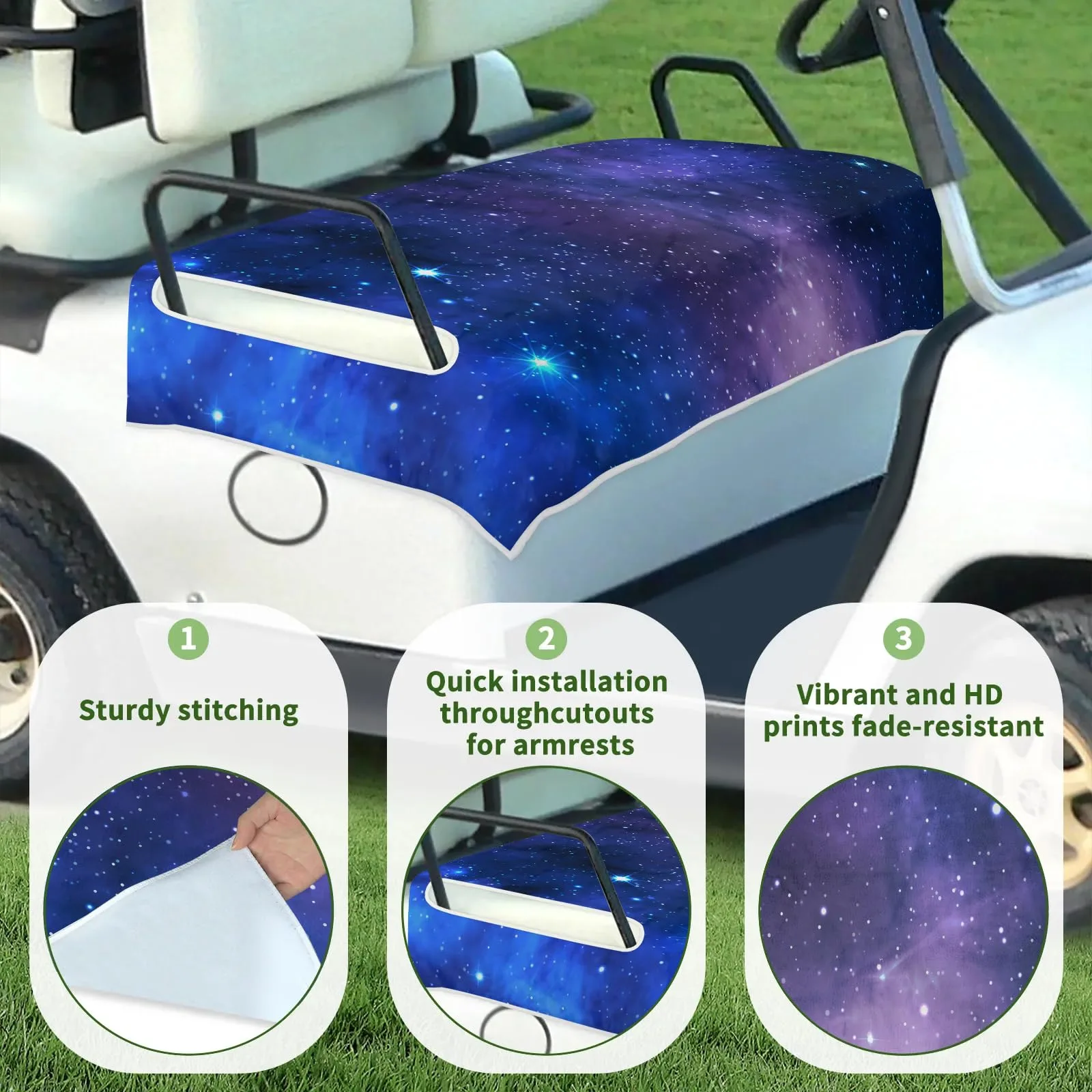 Tiveruda Universal 51" x 31" Golf Cart 2-Person Seat Cover - Polyester image 3