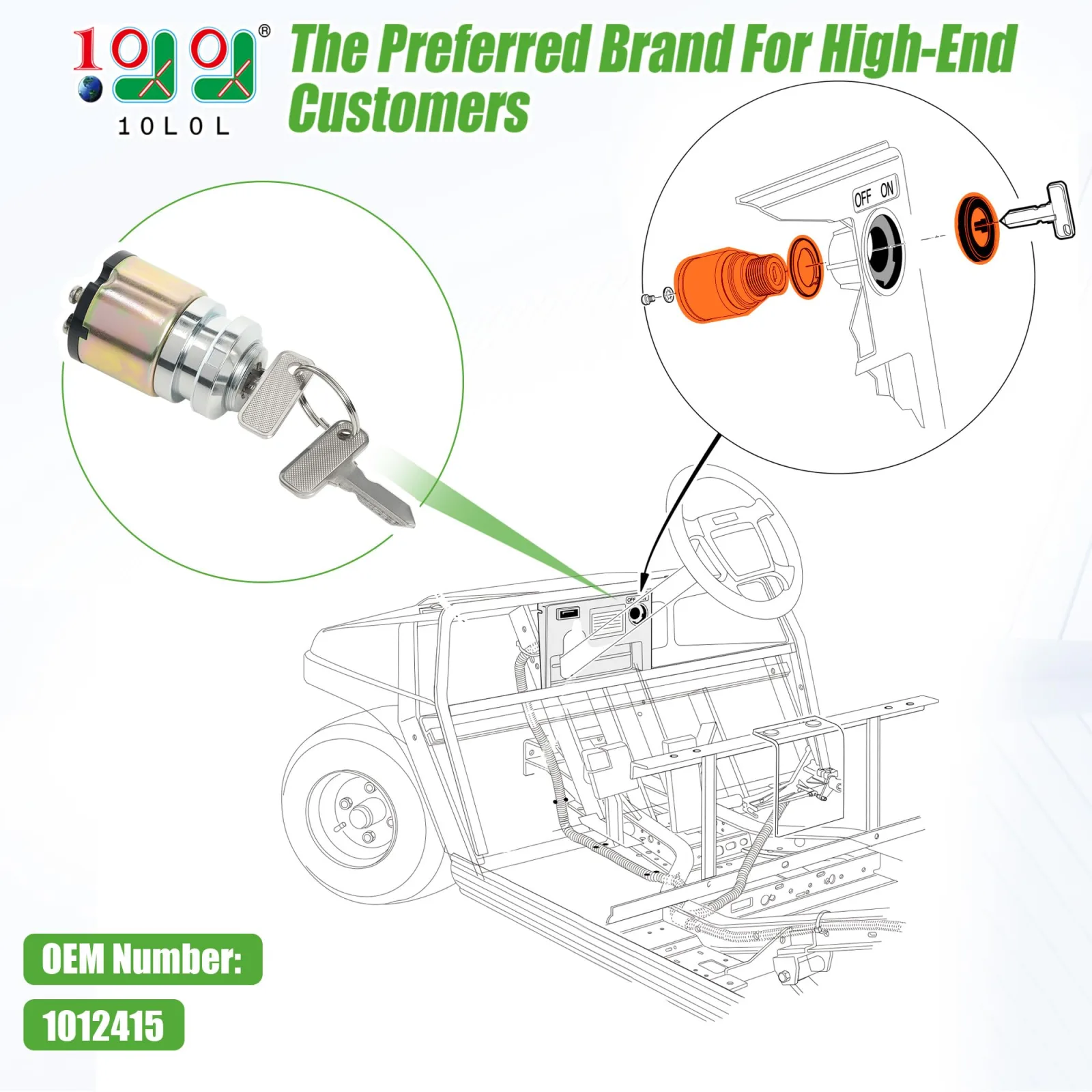 10L0L Ignition Switch for Club Car DS Gas 1983-1995 image 2