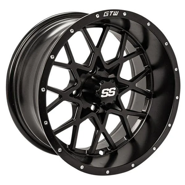 GTW Vortex 2 14-Inch Golf Cart Wheel Set, Matte Black image 2