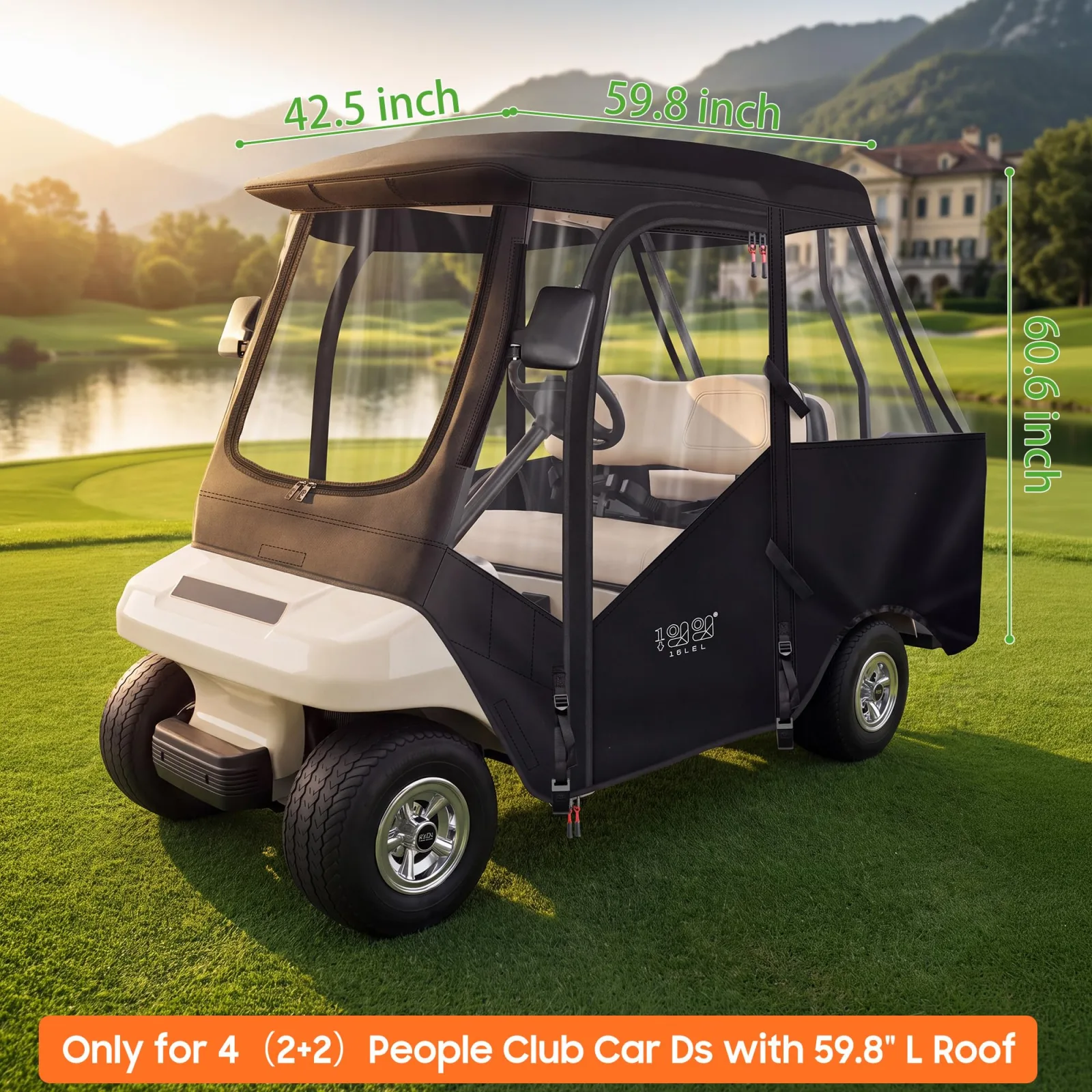 10L0L Enclosure for Club Car DS 4-Passenger Golf Cart image 2