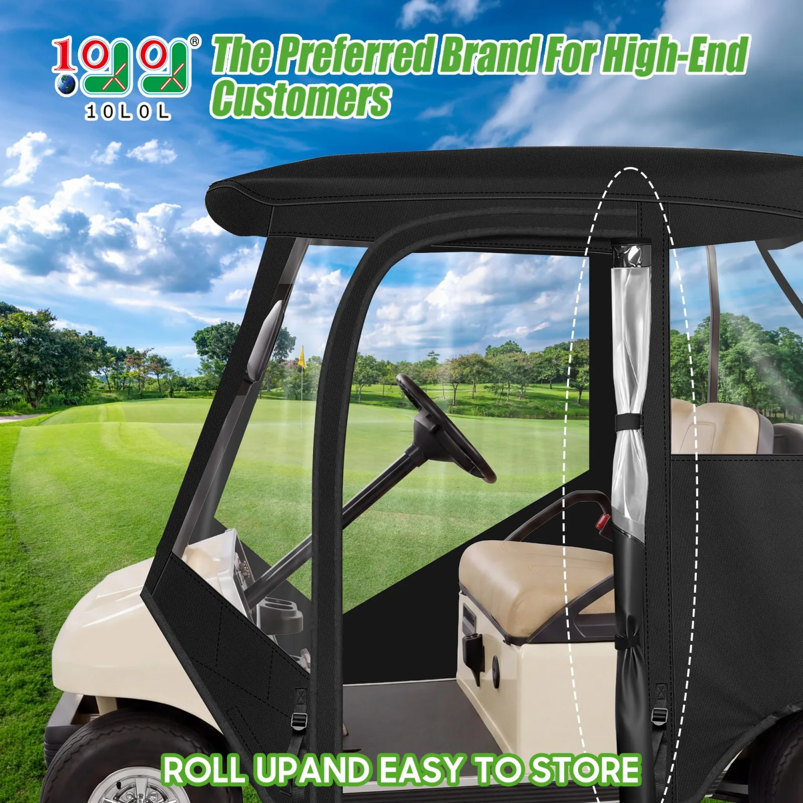 10L0L Enclosure for Club Car DS 4-Passenger Golf Cart image 3
