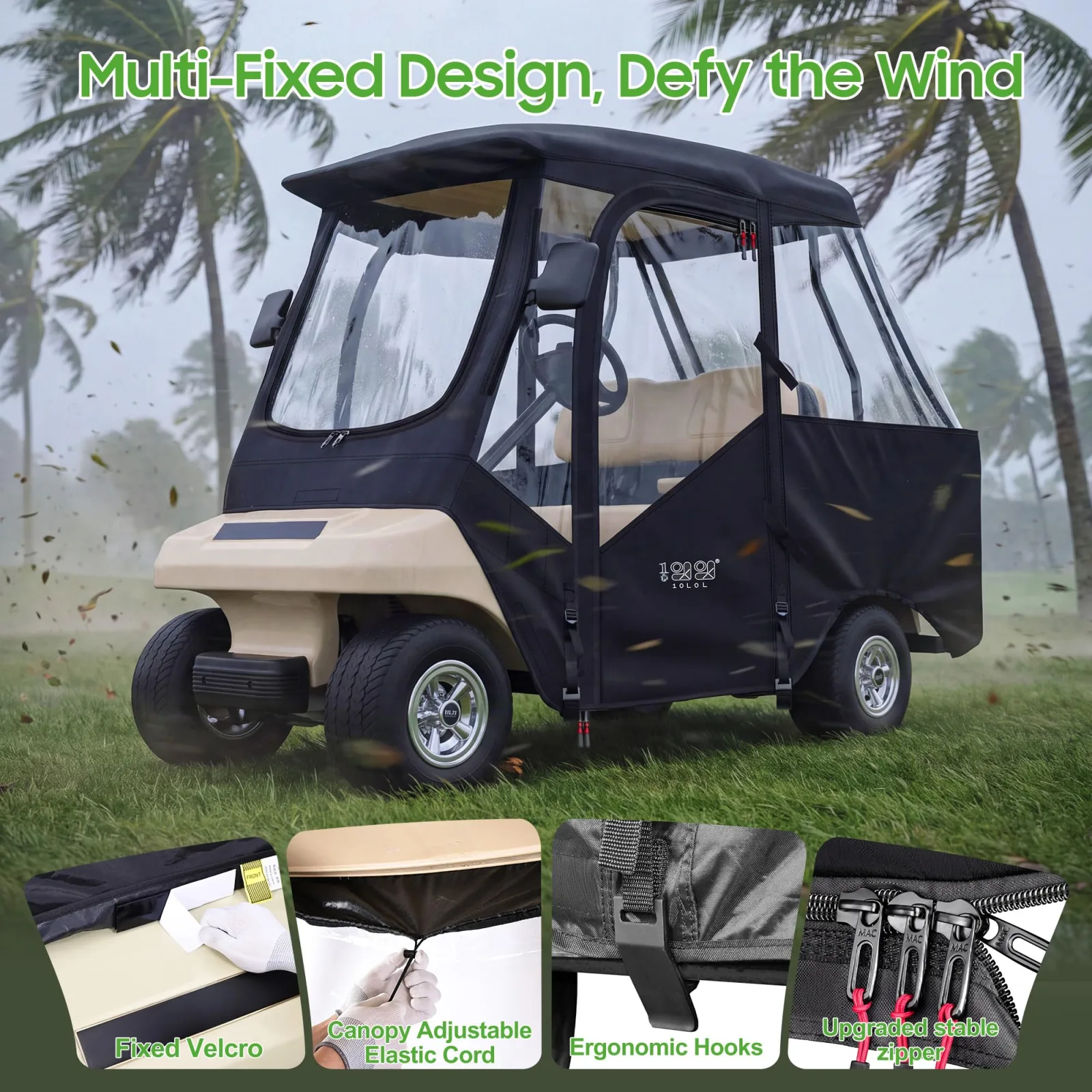 10L0L Enclosure for Club Car DS 4-Passenger Golf Cart image 4