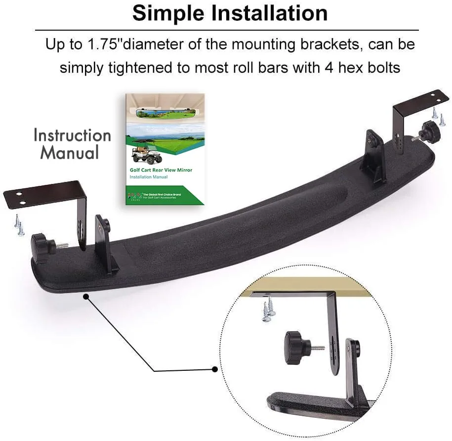 10L0L Golf Cart Mirror Set for E-Z-GO, Club Car & Yamaha image 3