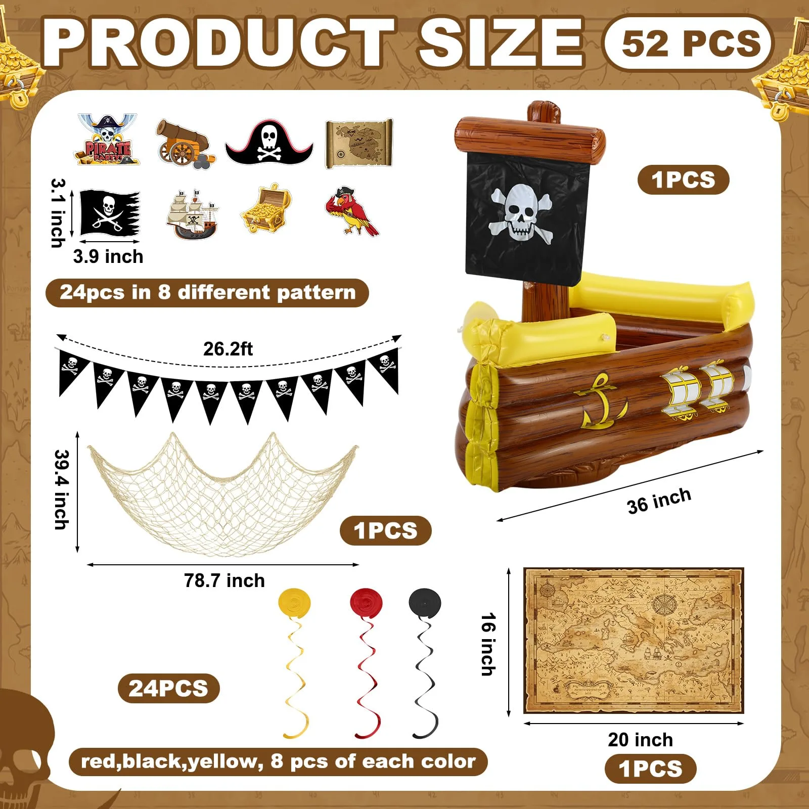 Soulchen Halloween Pirate Golf Cart Decorations Kit image 2