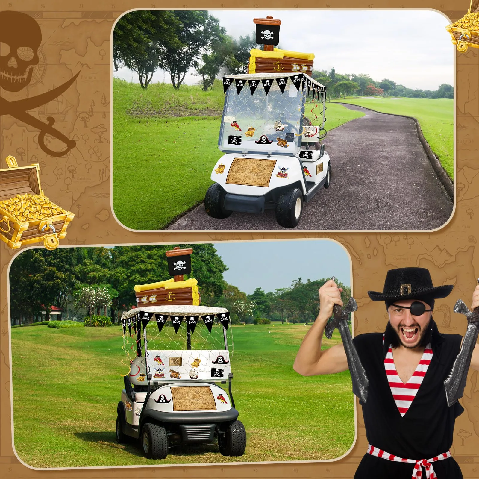 Soulchen Halloween Pirate Golf Cart Decorations Kit image 4