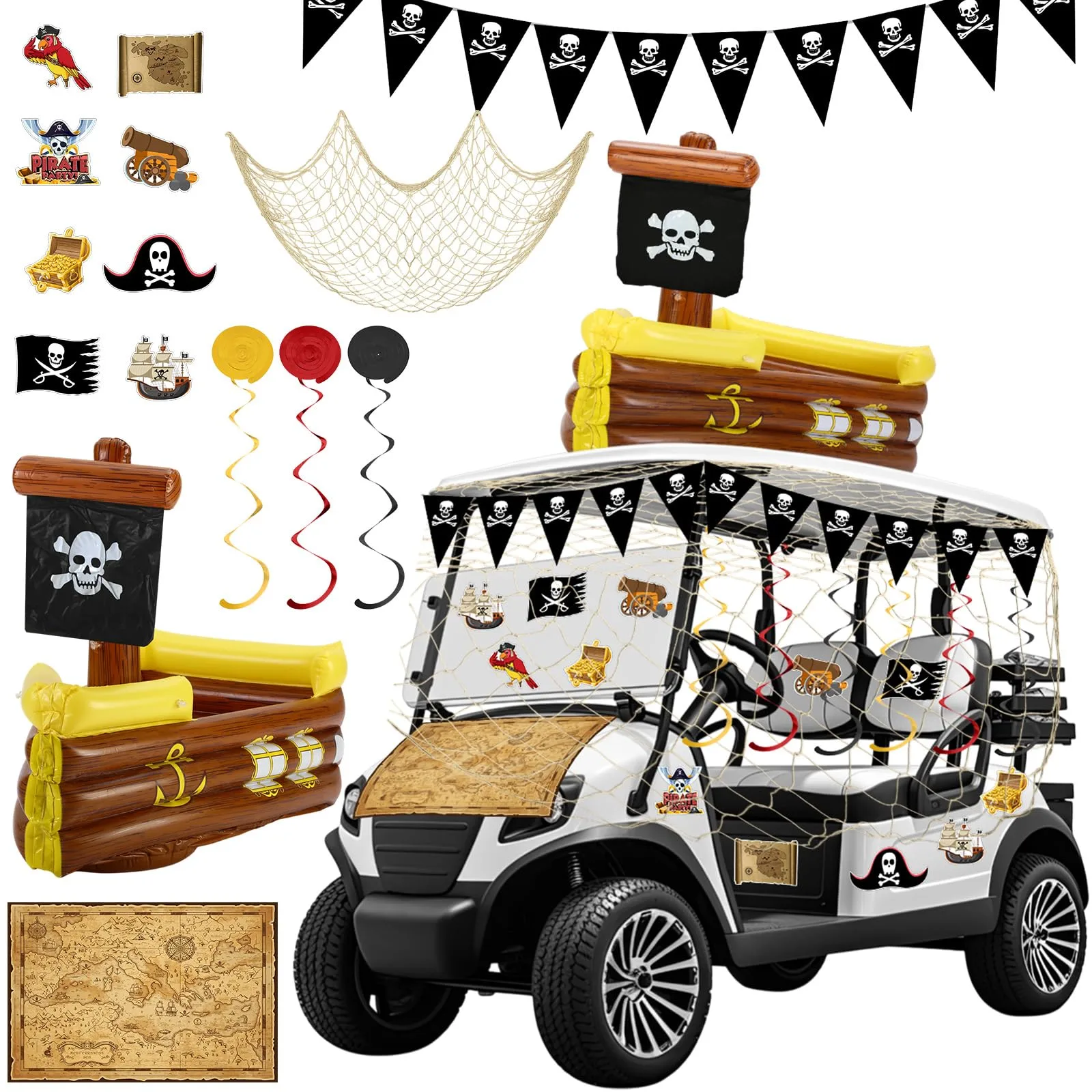 Soulchen Halloween Pirate Golf Cart Decorations Kit