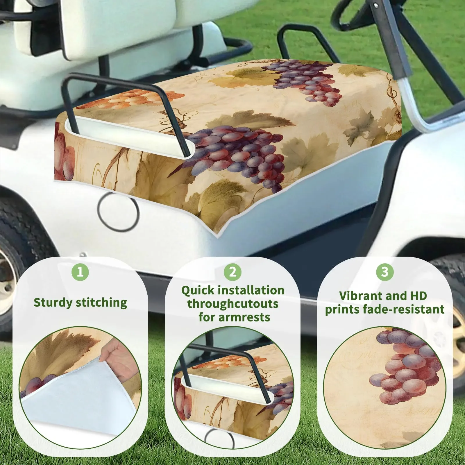 Tiveruda Golf Cart Seat Cover for Double Seats, 51 x 31 in image 3