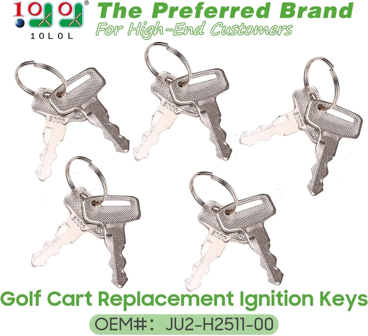 10L0L Ignition Keys JU2-H2511-00/8002 for Yamaha G14 G16 G19 G22 G29 image 2