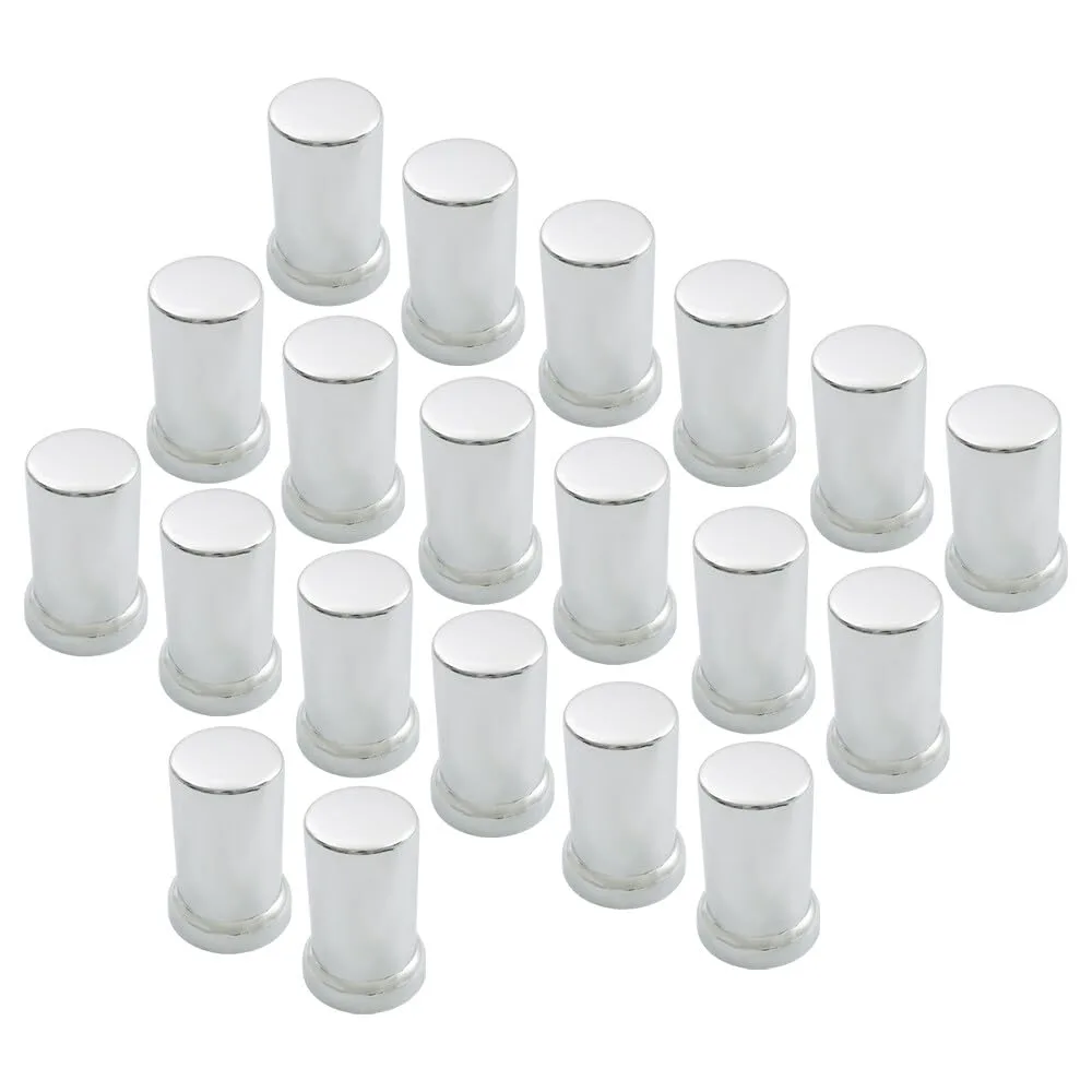 Generic 33mm Chrome Push-On Lug Nut Covers, 20-Pack