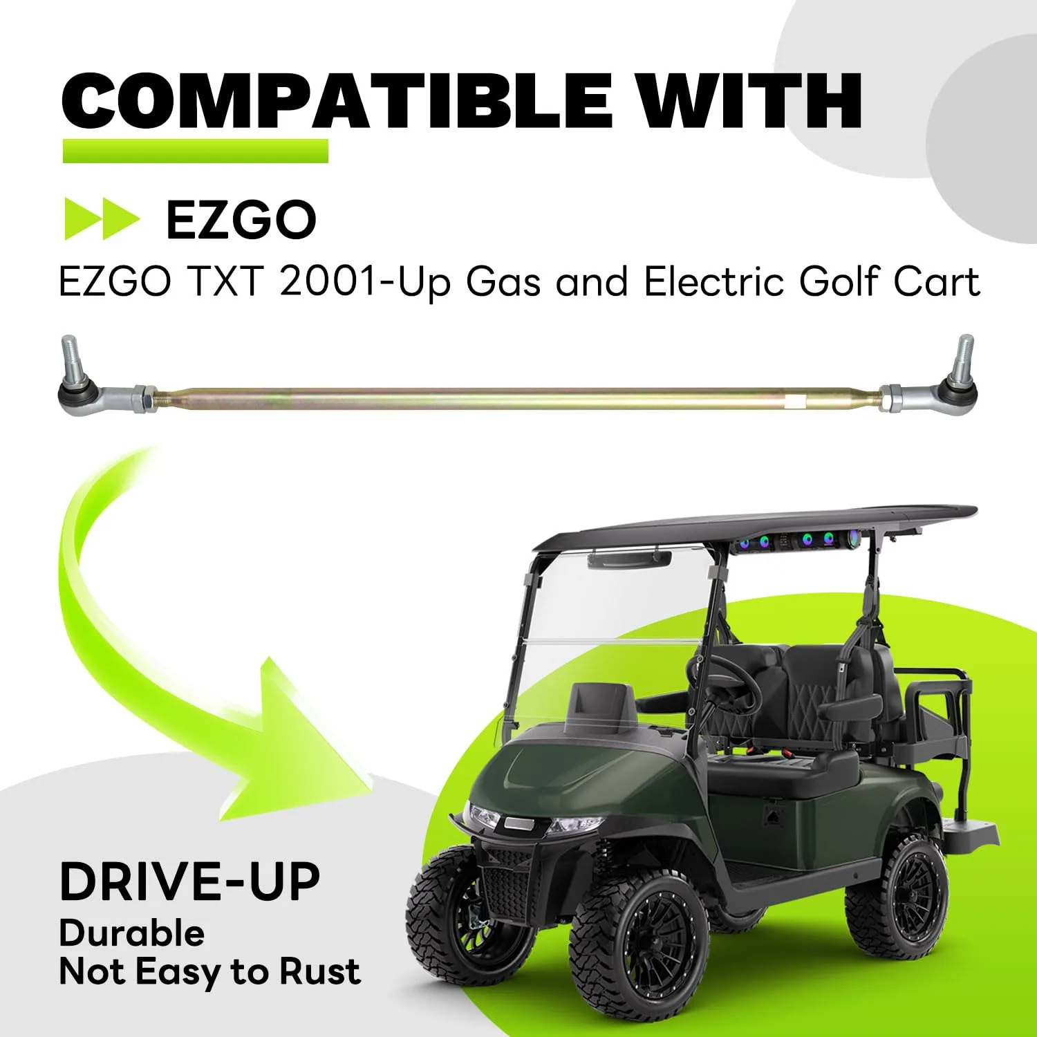 EZAPEX Tie Rod Assembly for E-Z-GO TXT Golf Carts image 2