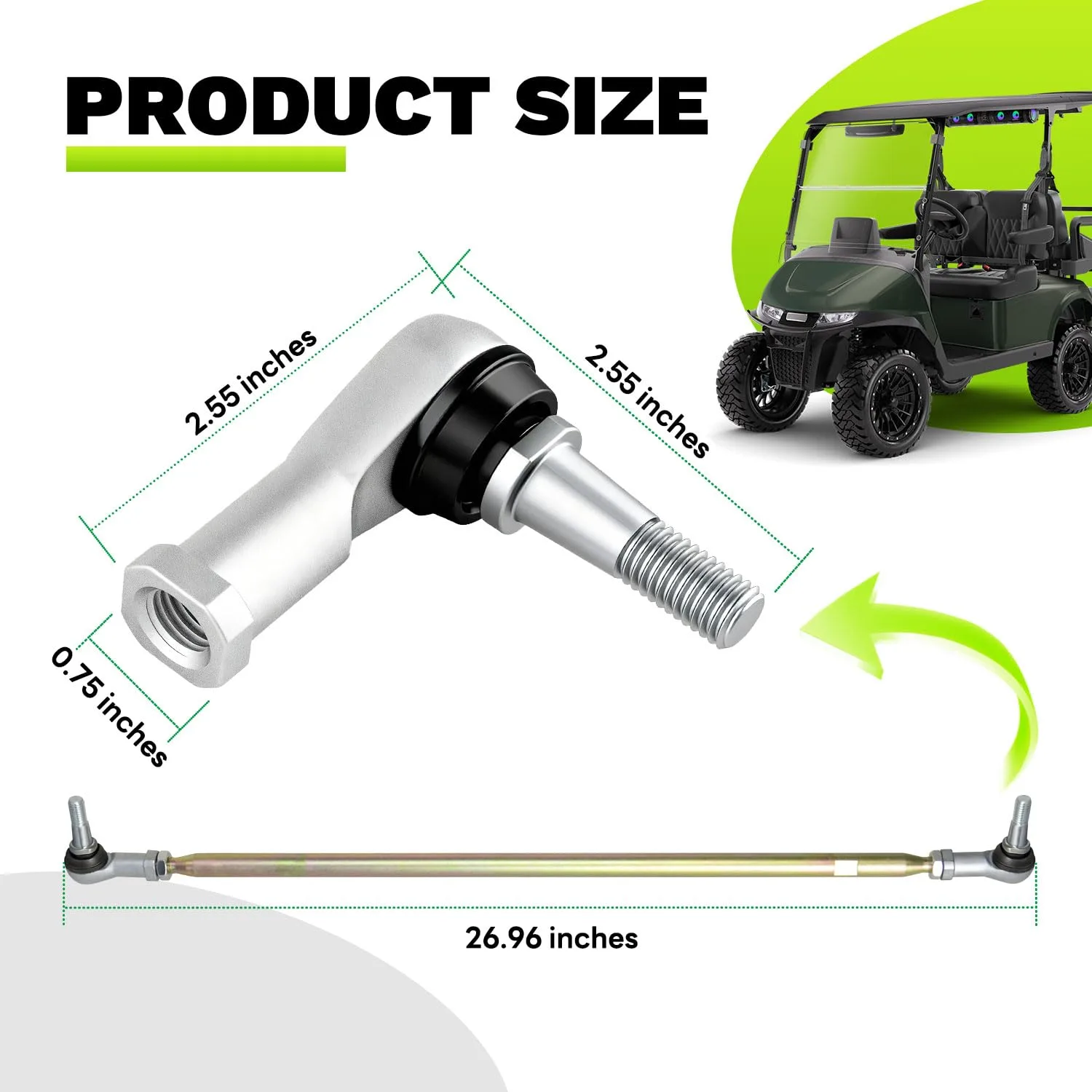 EZAPEX Tie Rod Assembly for E-Z-GO TXT Golf Carts image 4