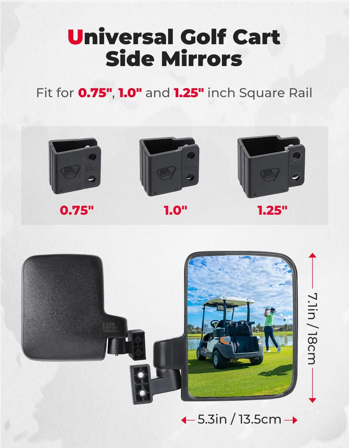 KEMIMOTO Golf Cart Side Mirrors KM3B0106-16101BK-CA image 2