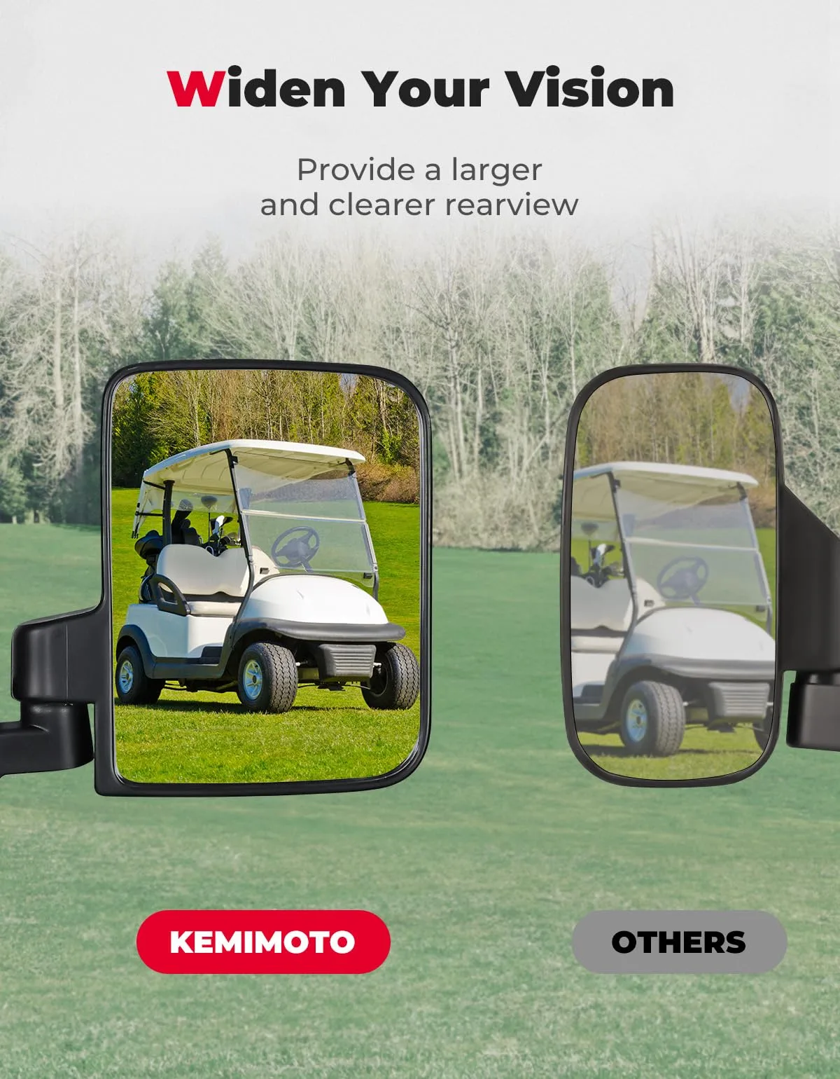 KEMIMOTO Golf Cart Side Mirrors KM3B0106-16101BK-CA image 4