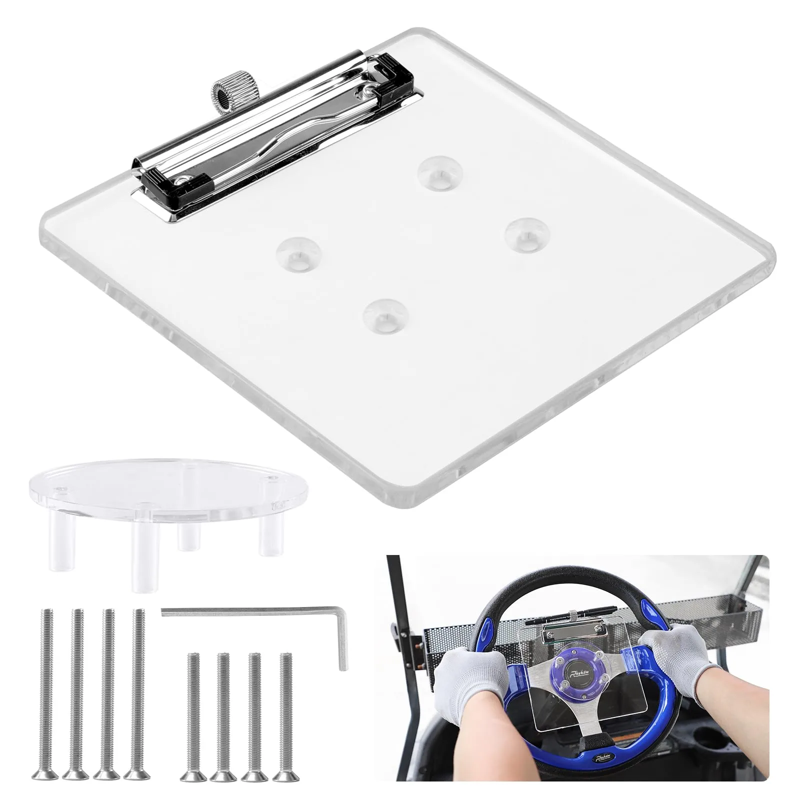 Roykaw Golf Cart Steering Wheel Scorecard Holder