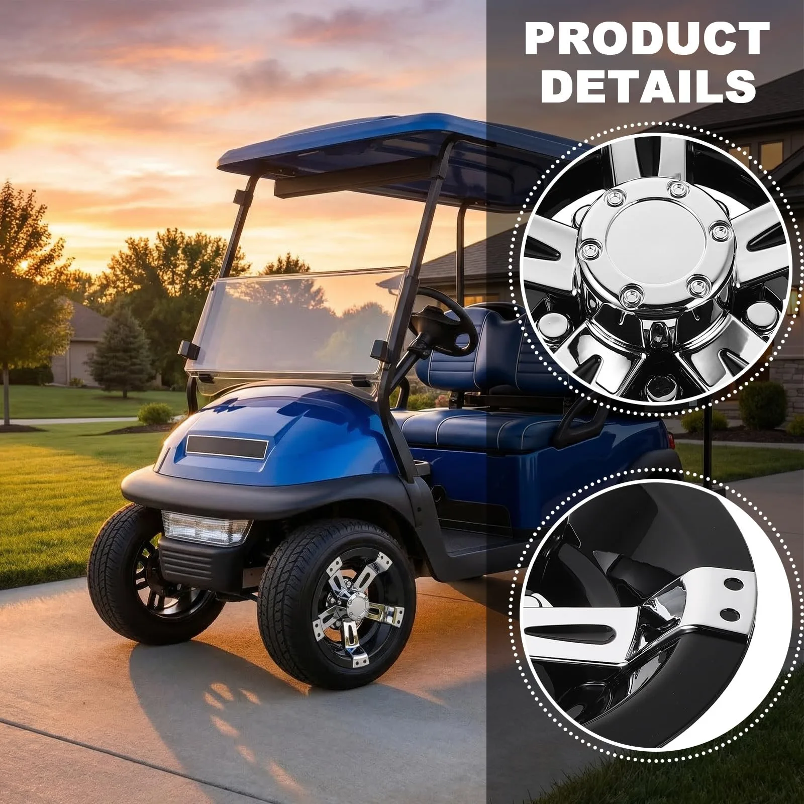 VINTORKY 10-Inch Golf Cart Wheel Hubcap Cover image 3