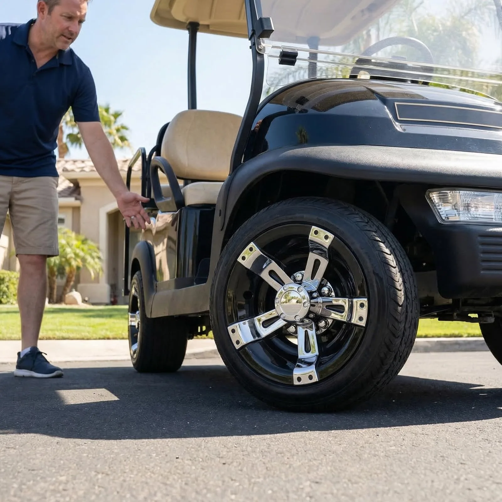 VINTORKY 10-Inch Golf Cart Wheel Hubcap Cover image 4