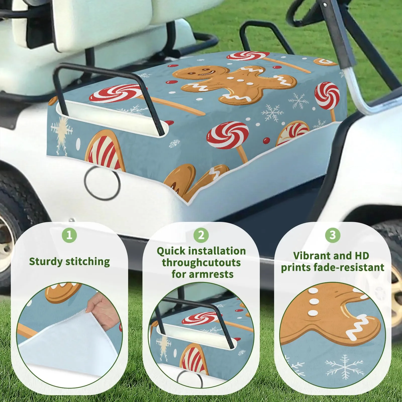 Tiveruda Golf Cart Seat Cover for Double Seats, 51 x 31 in image 3