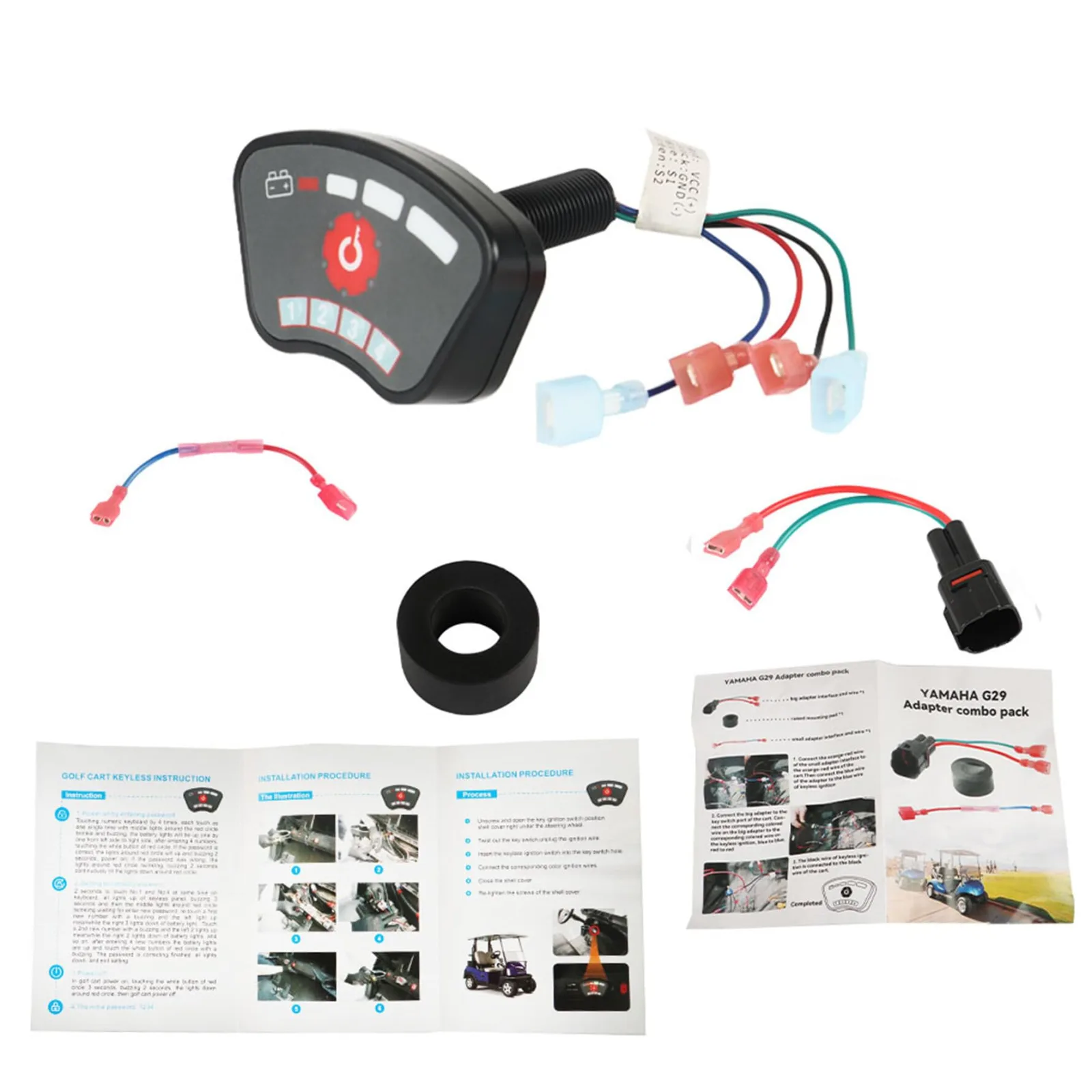 munirater Keyless Ignition Switch for 36V–48V Golf Carts