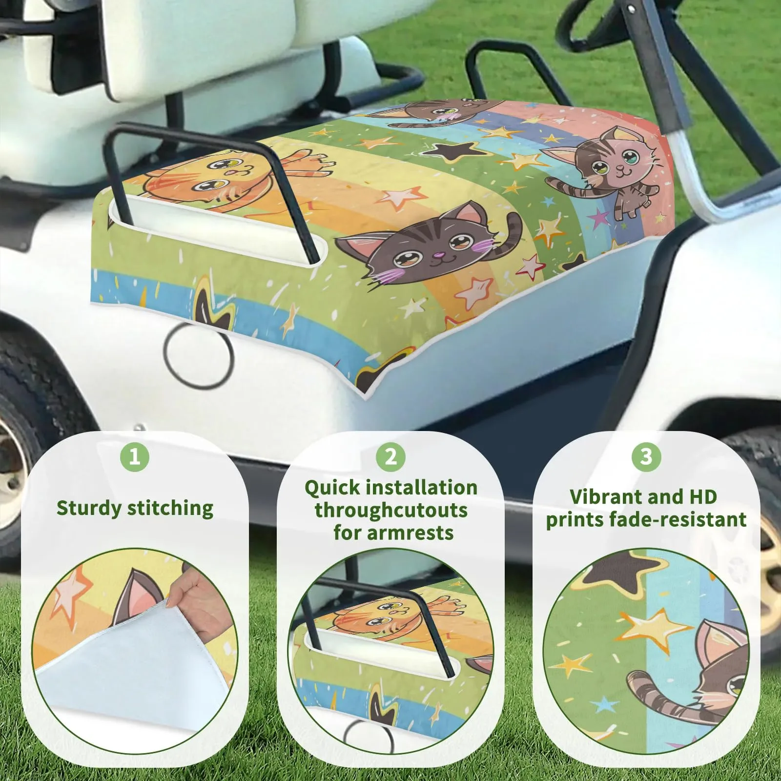 Tiveruda Golf Cart Seat Cover for Double Seats 51 x 31 in image 3
