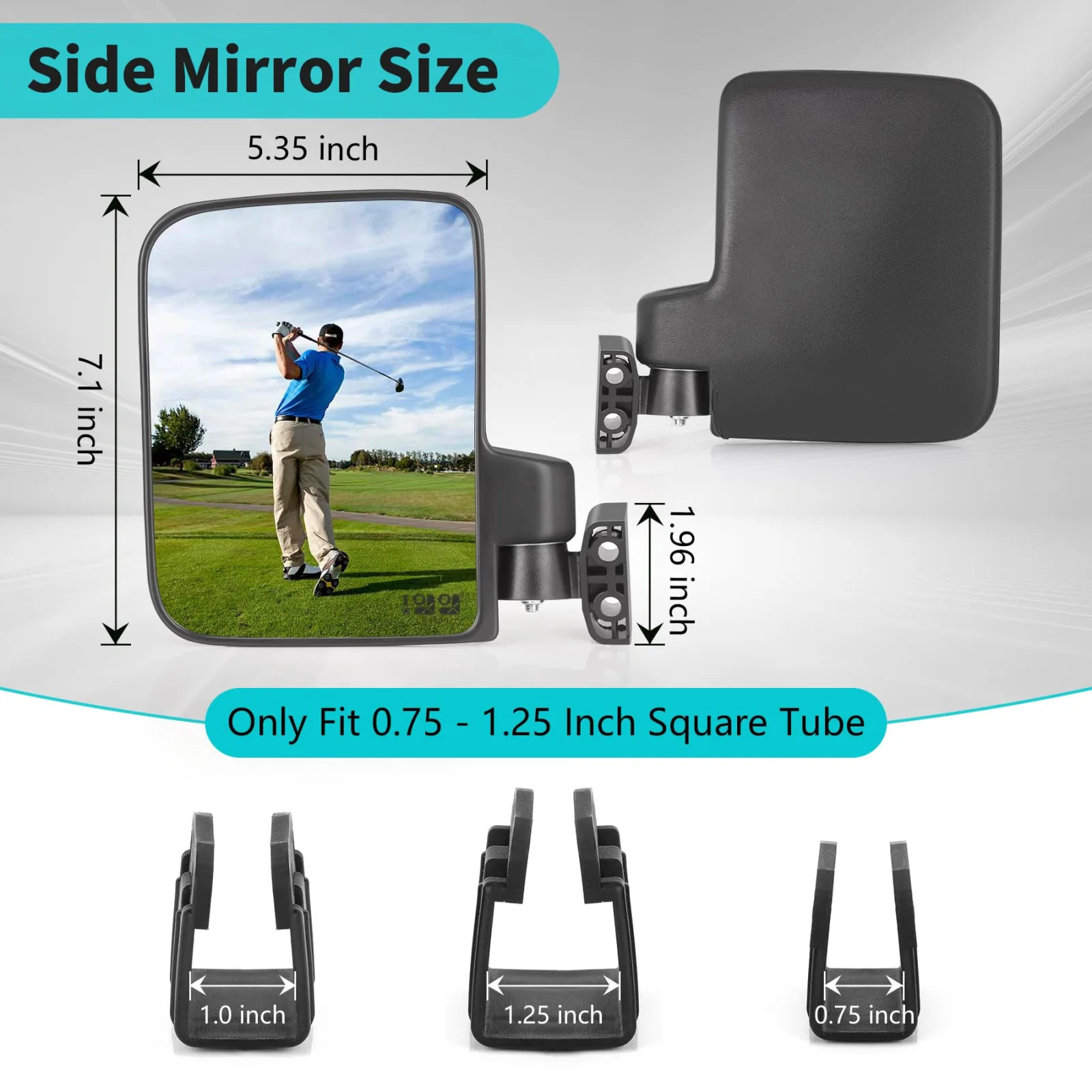 10L0L AB001 Golf Cart Side and Rearview Mirror Set image 4