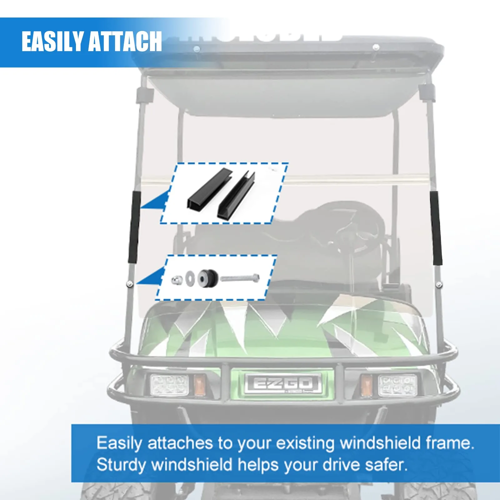 TechInovat Tinted Windshield for E-Z-GO TXT 1995-2013 image 4