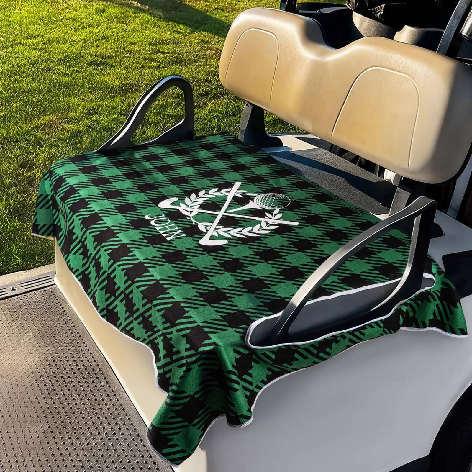 BYFDIY Plaid Personalized Golf Cart Seat Cover 51.18 x 31.5 in UNPG5056