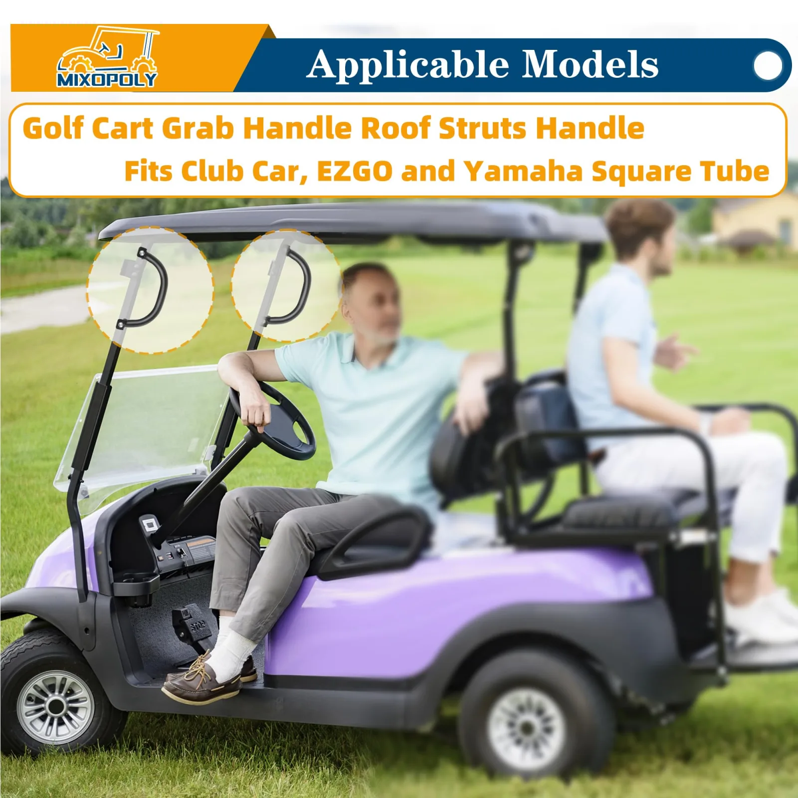 Mixopoly Golf Cart Roof Strut Grab Handles for E-Z-GO image 2