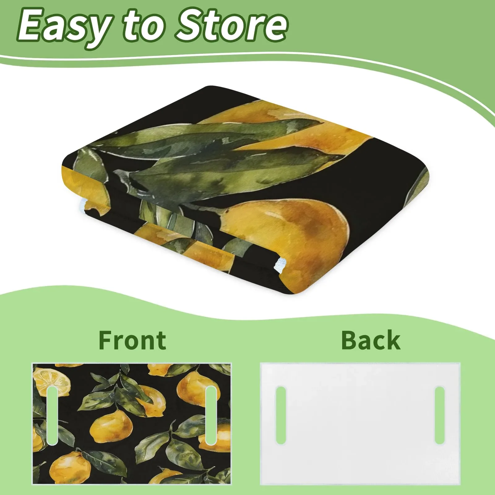 Tiveruda Lemon Watercolor Golf Cart Seat Cover 51 x 31 in image 4