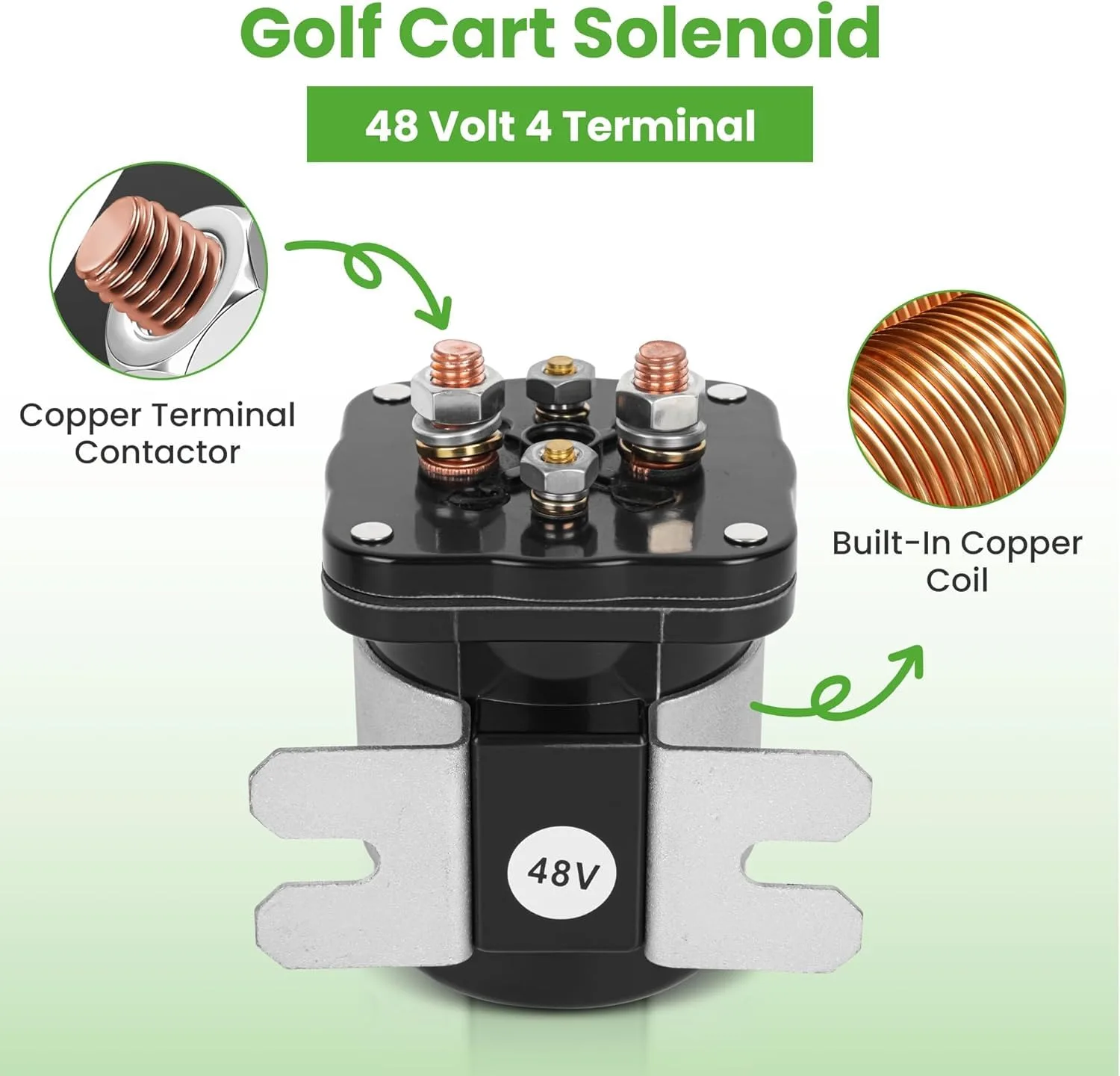 10L0L 48V Golf Cart Solenoid Relay, 4-Terminal image 4