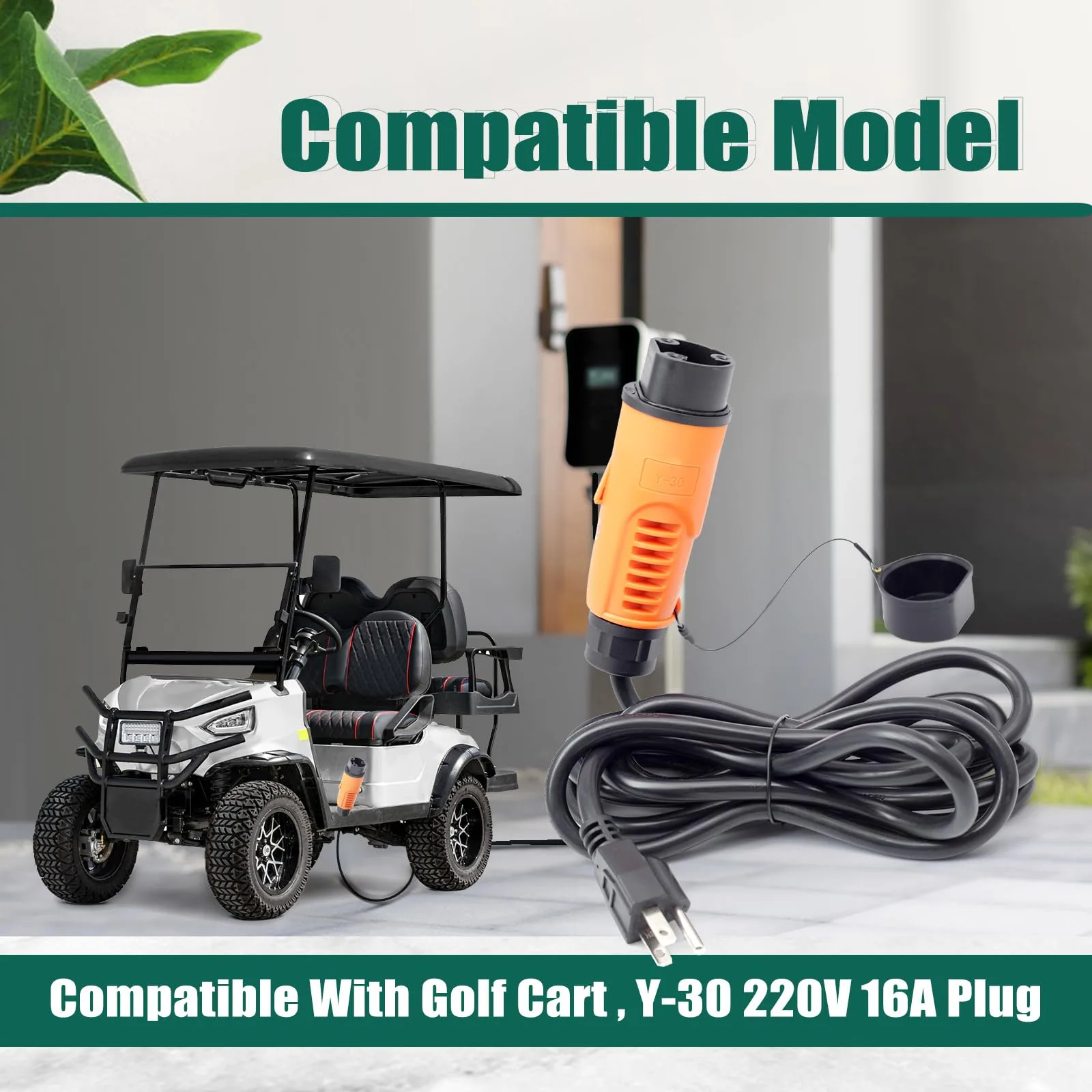 YUXIVCNE 16A Golf Cart Charging Power Cord, 10 ft image 3
