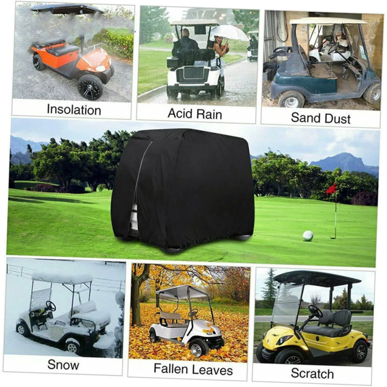POPETPOP Black Golf Cart Cover 141MPR62R2811IKBH image 3