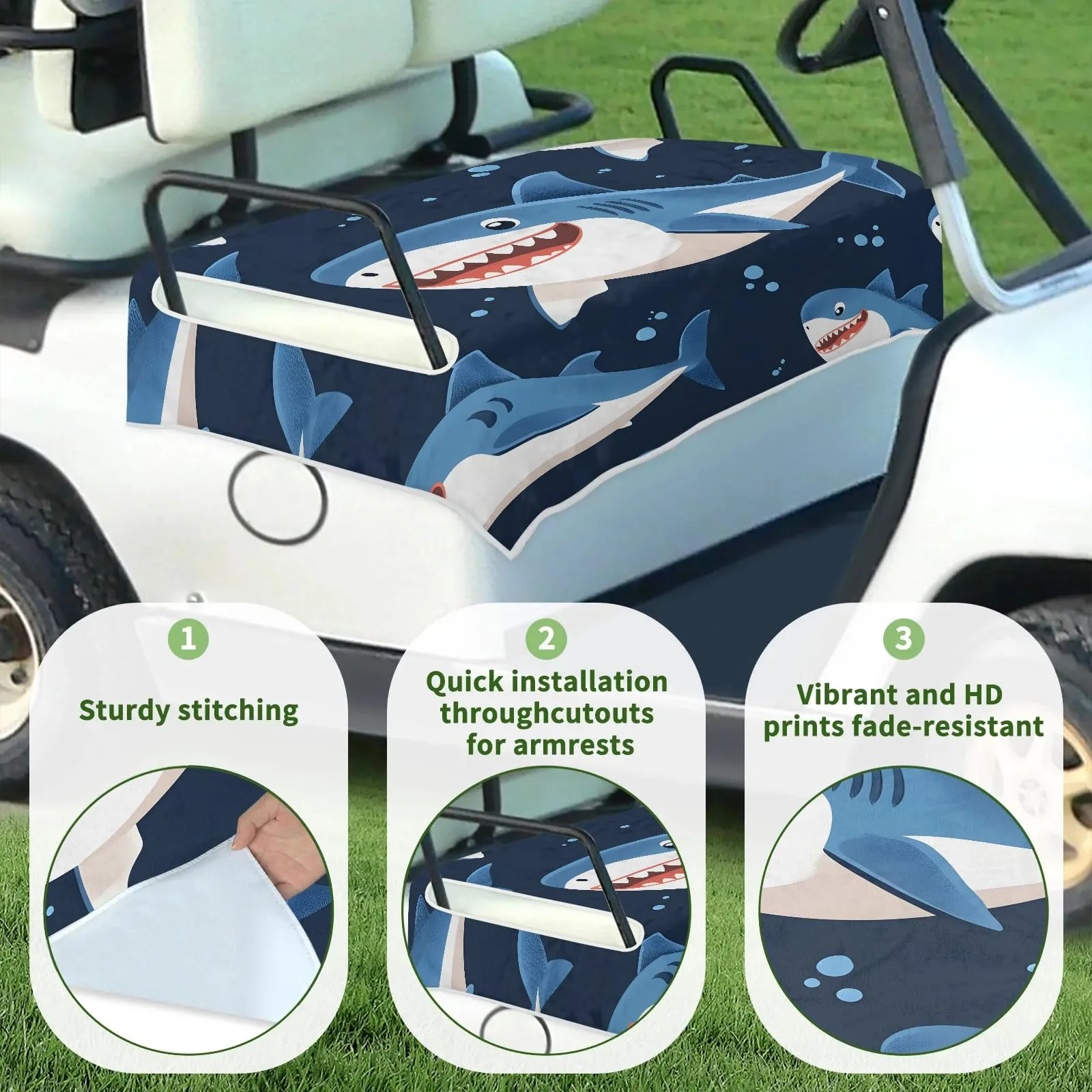 Tiveruda Golf Cart Seat Cover for Double Seats, 51 x 31 in image 3