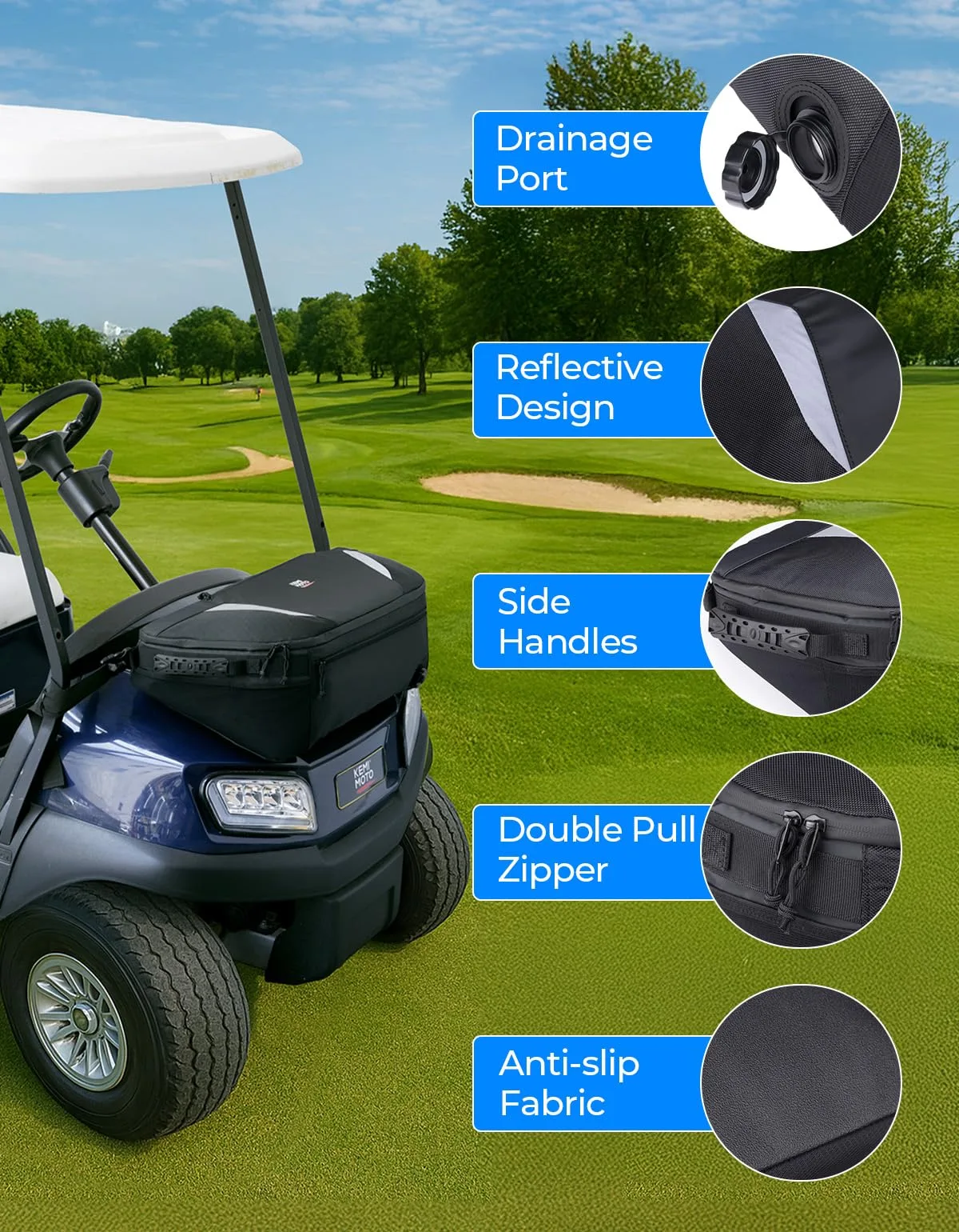 KEMIMOTO 32L Golf Cart Cooler Bag for Club Car & E-Z-GO image 3