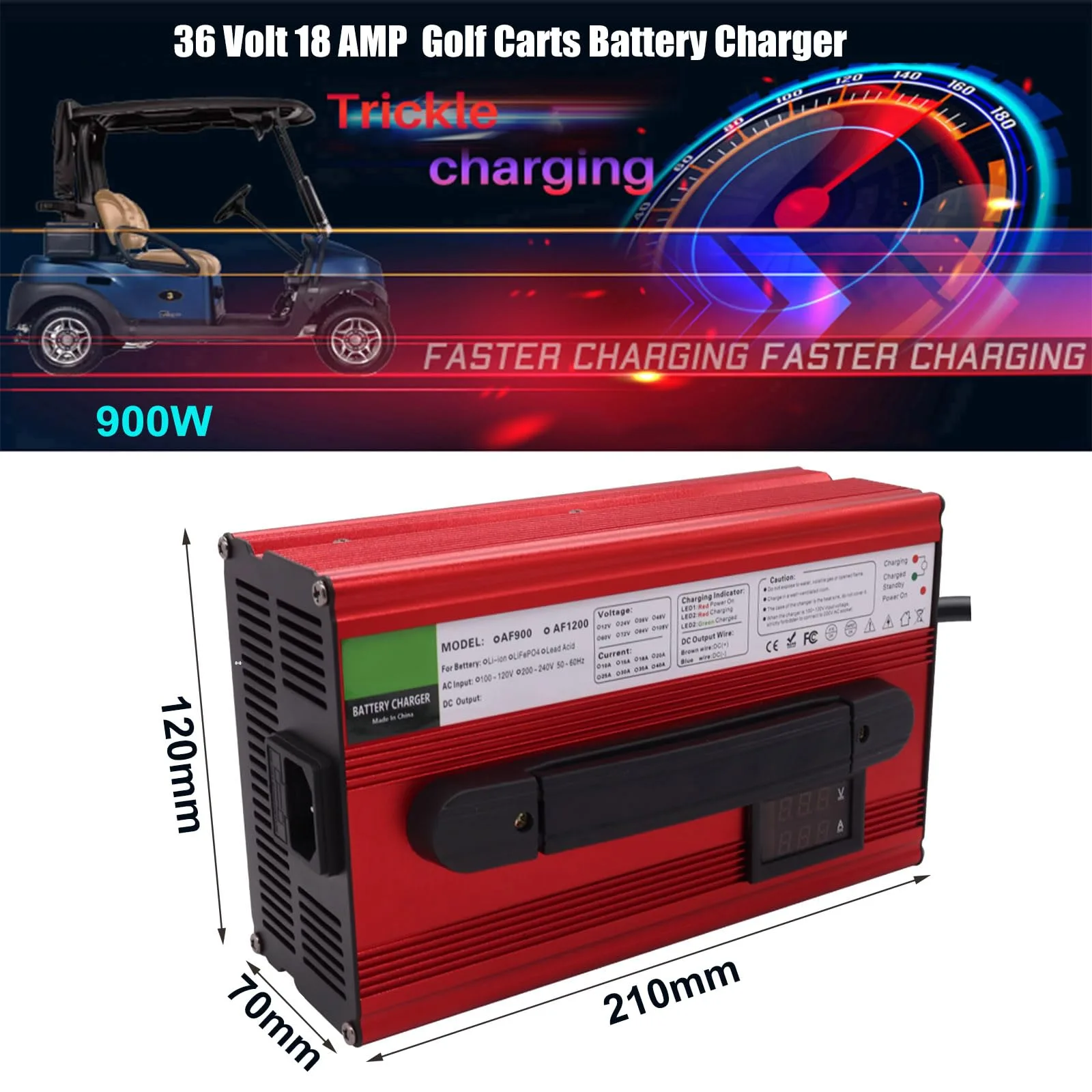 WJIANY 36V 18A Golf Cart Charger 66283062-A image 2