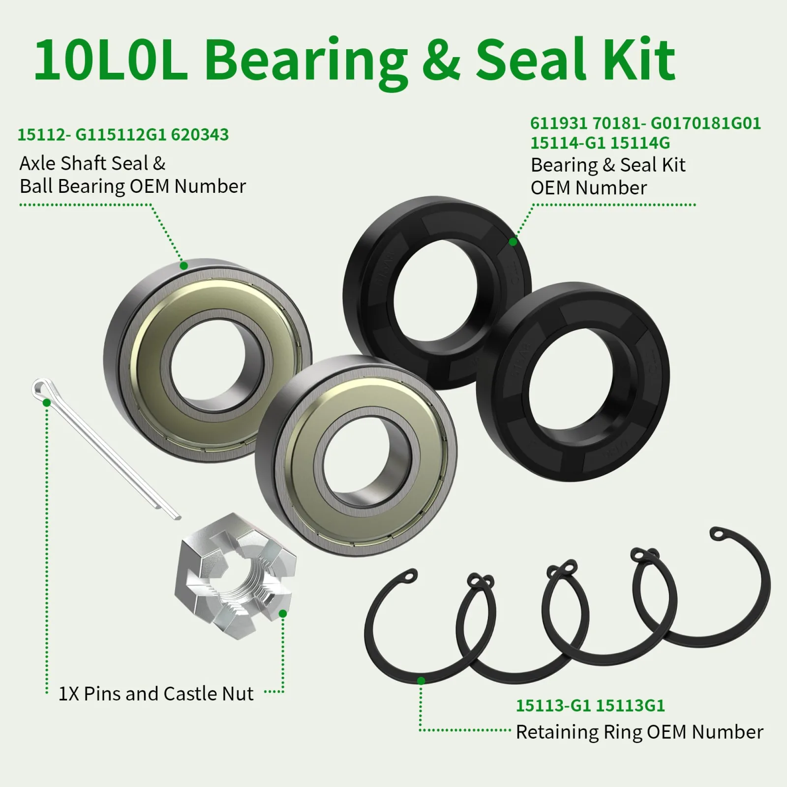 10L0L Rear Axle Shaft Kit for E-Z-GO TXT 20377G11 image 3