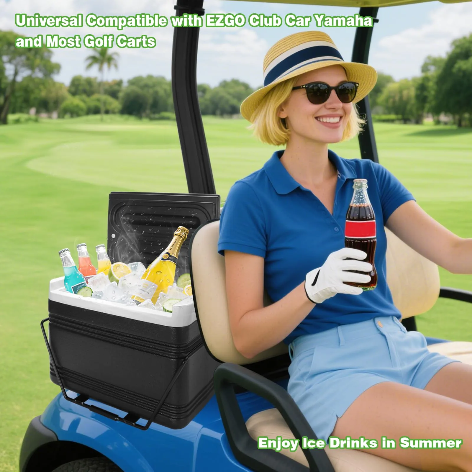 Roykaw 8L Golf Cart Ice Cooler with Mounting Bracket image 2