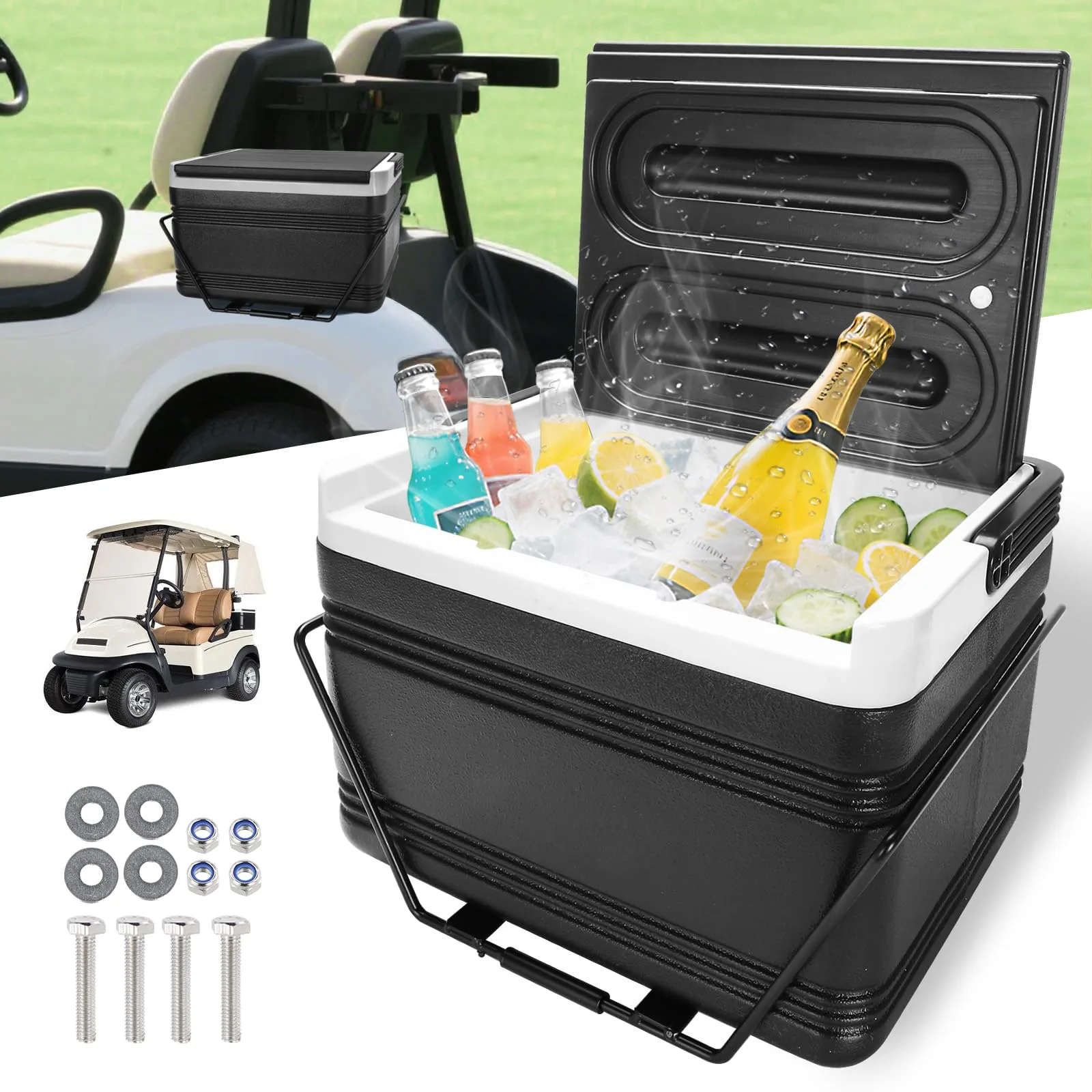 Roykaw 8L Golf Cart Ice Cooler with Mounting Bracket