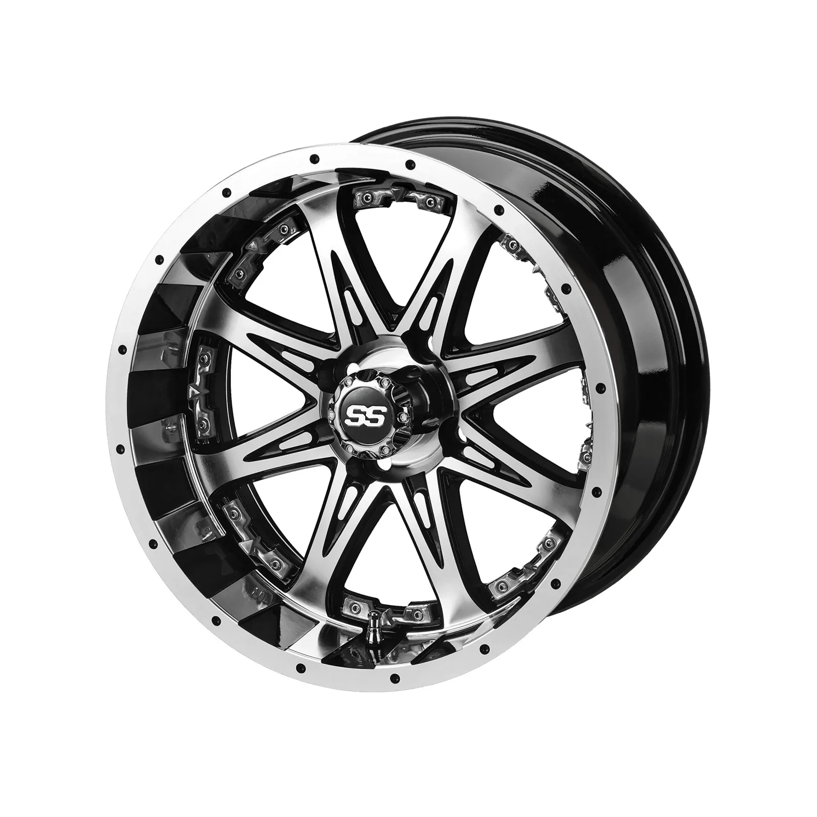 RM Cart Revenge 15-Inch Black Machined Golf Cart Wheel