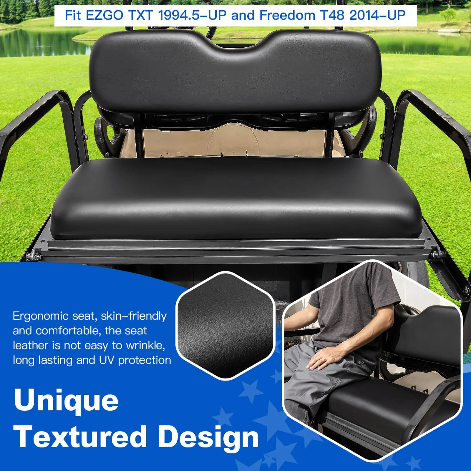 NOKINS Rear Flip Seat Kit for E-Z-GO TXT and Freedom T48 image 2
